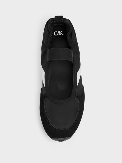 Jace Mary Jane Sneakers - Black Textured | CHARLES & KEITH