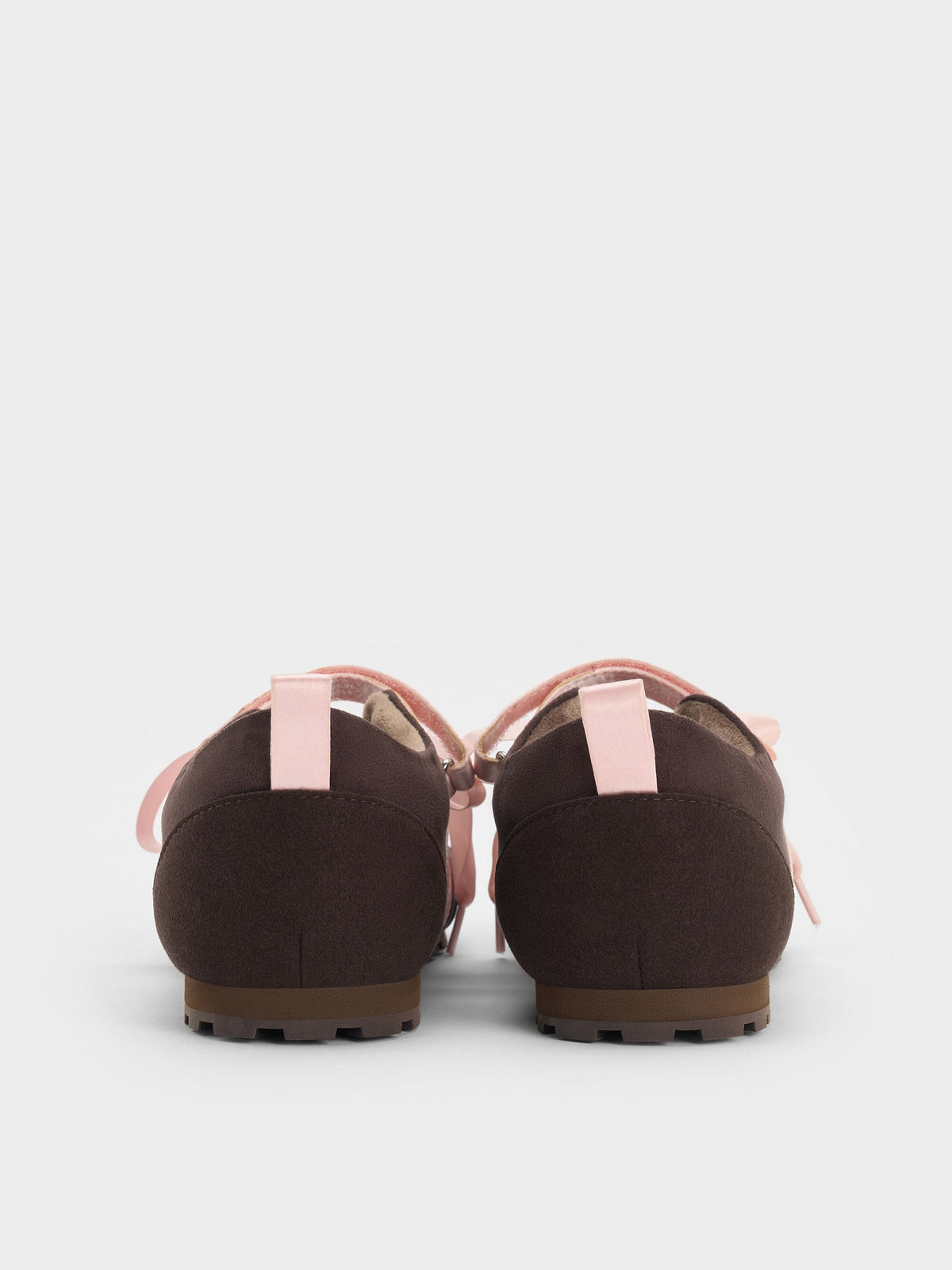 Silko Faux Suede Ballet Sneakers - Dark Brown Textured | CHARLES & KEITH