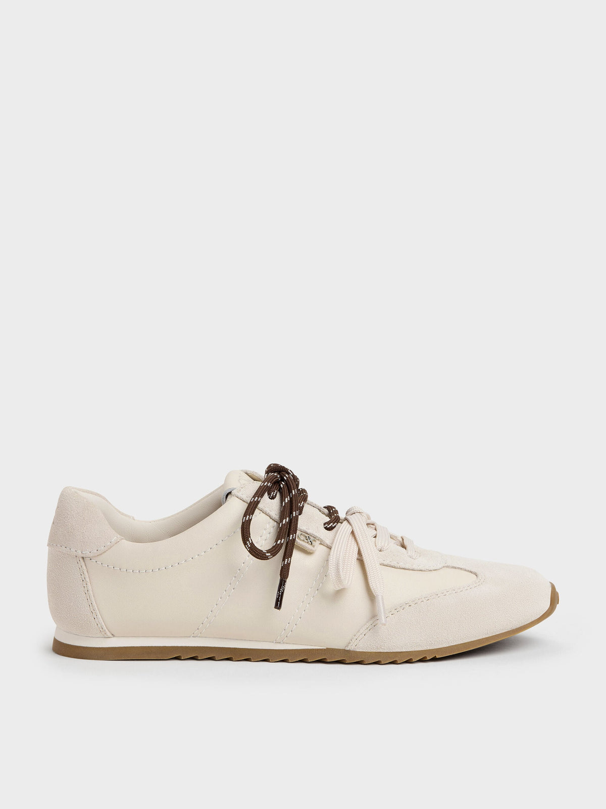 Jace Leather & Suede Sneakers - Chalk | CHARLES & KEITH