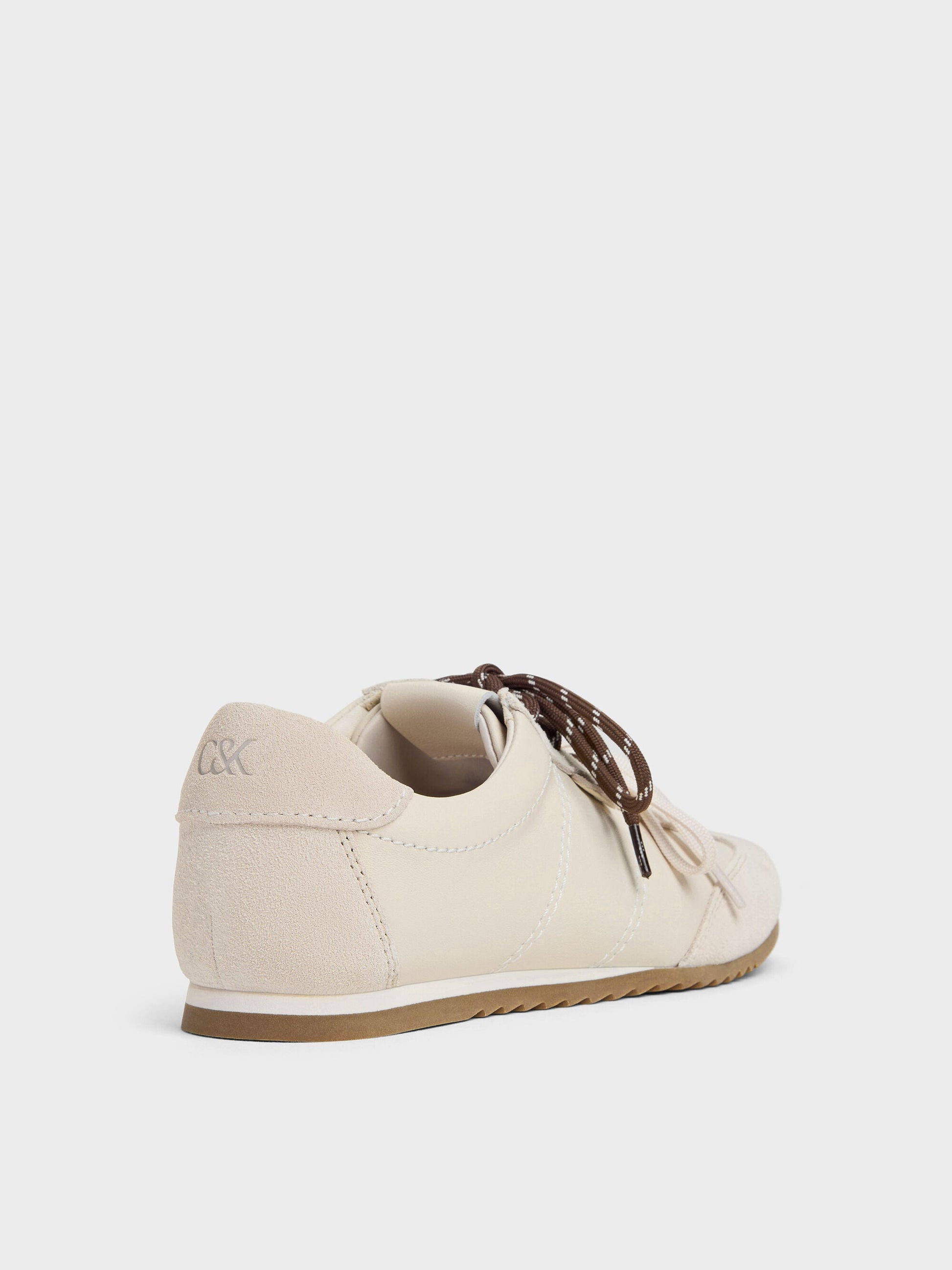 Jace Leather & Suede Sneakers - Chalk | CHARLES & KEITH