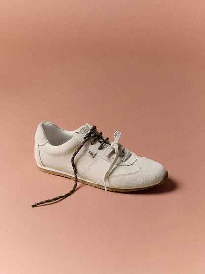 Jace Leather & Suede Sneakers - Chalk | CHARLES & KEITH
