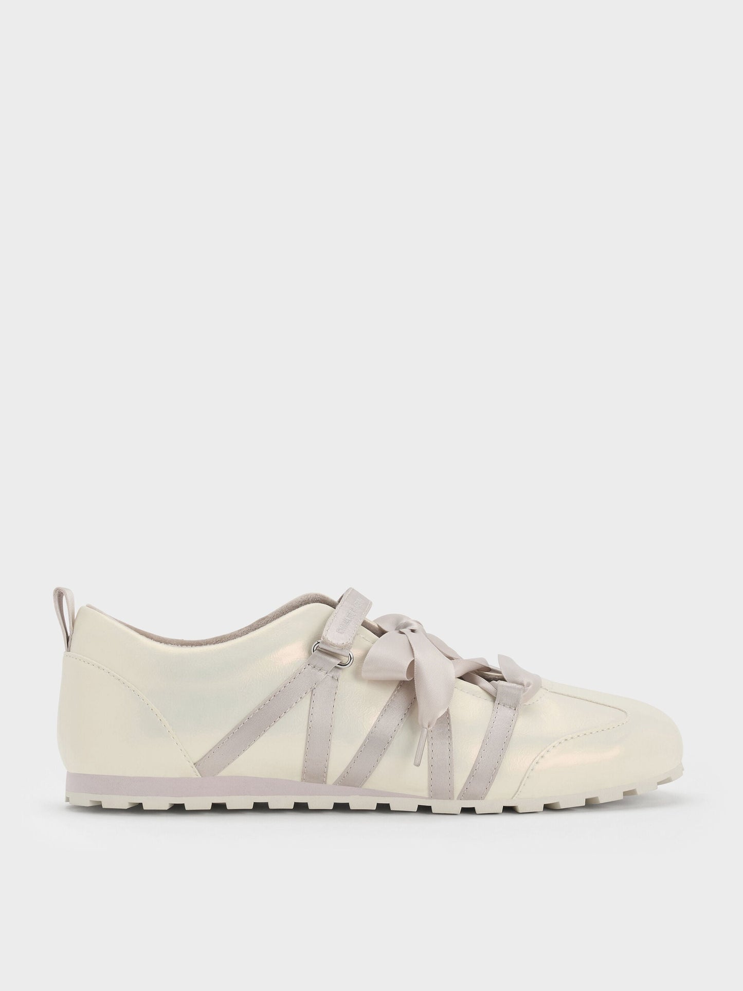 Silko Pearlescent Ballet Sneakers - Chalk | CHARLES & KEITH