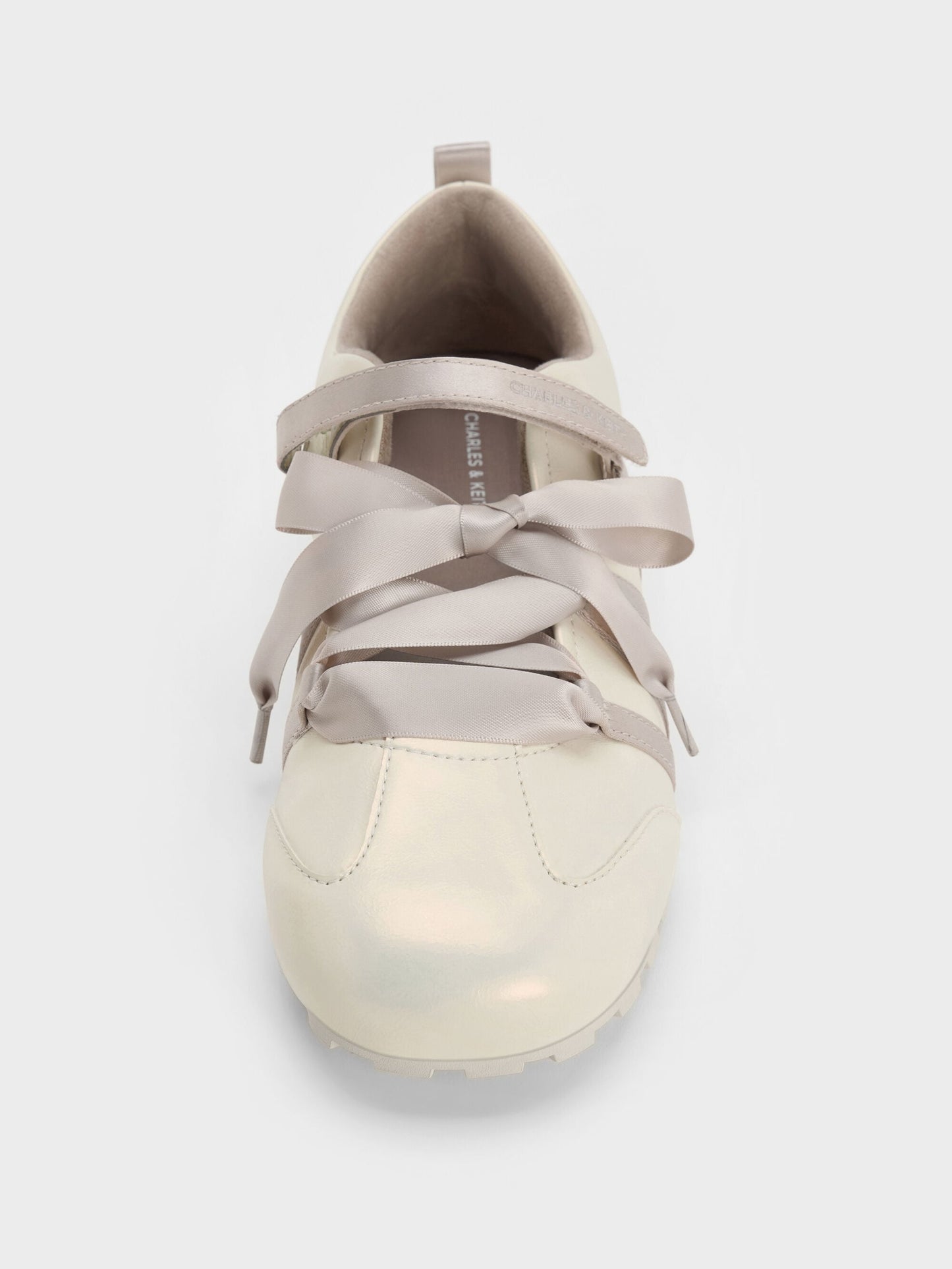 Silko Pearlescent Ballet Sneakers - Chalk | CHARLES & KEITH