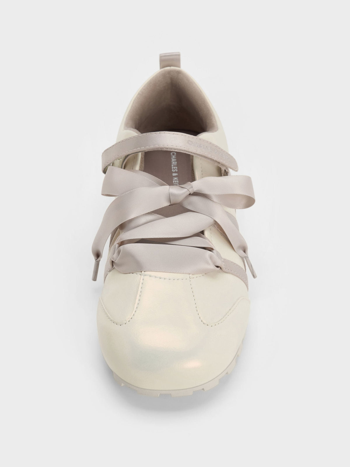 Silko Pearlescent Ballet Sneakers - Chalk | CHARLES & KEITH
