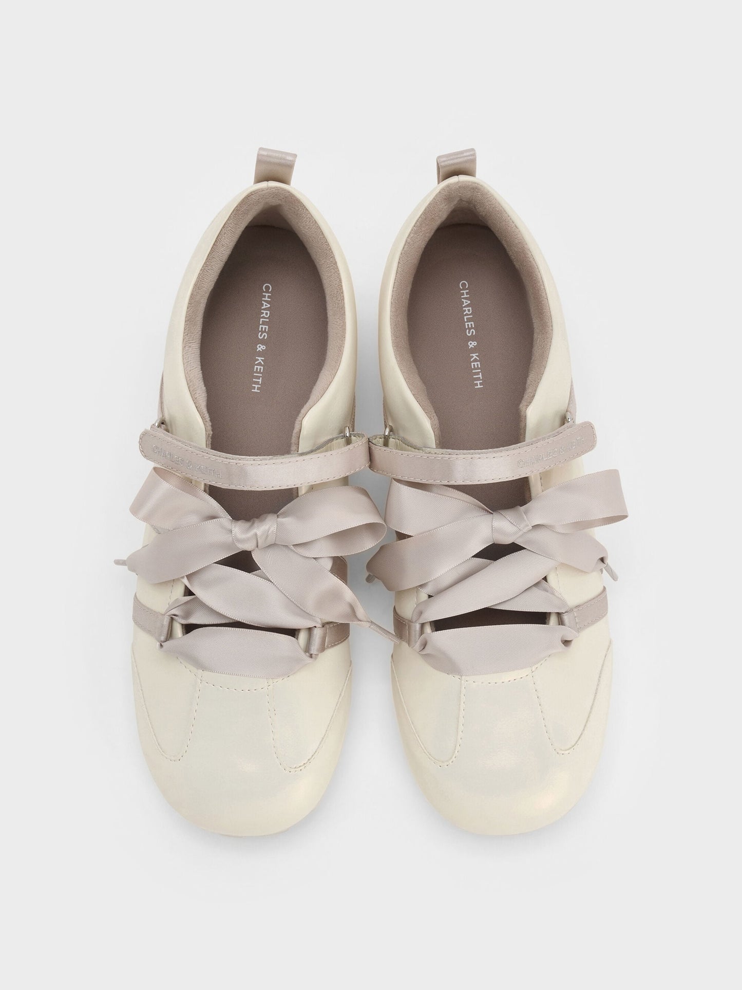 Silko Pearlescent Ballet Sneakers - Chalk | CHARLES & KEITH