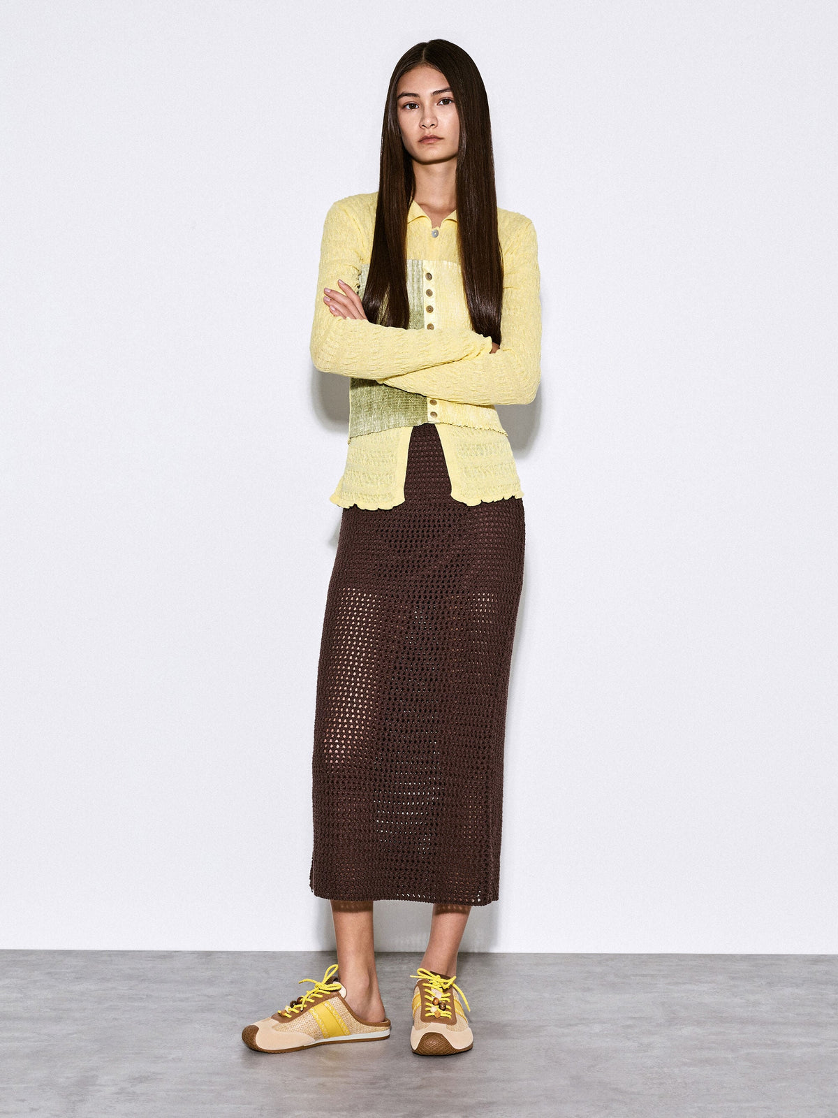 Suede Woven Slip-On Sneakers - Beige | CHARLES & KEITH