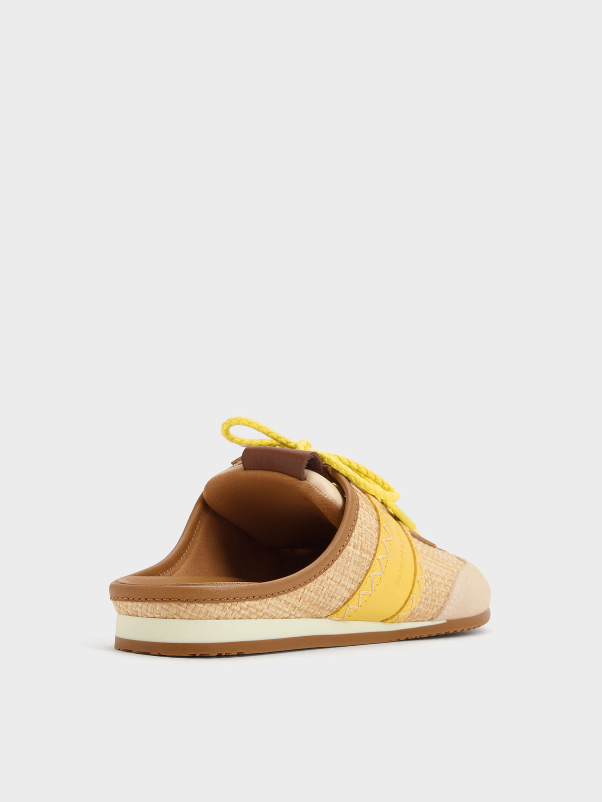 Suede Woven Slip-On Sneakers - Beige | CHARLES & KEITH