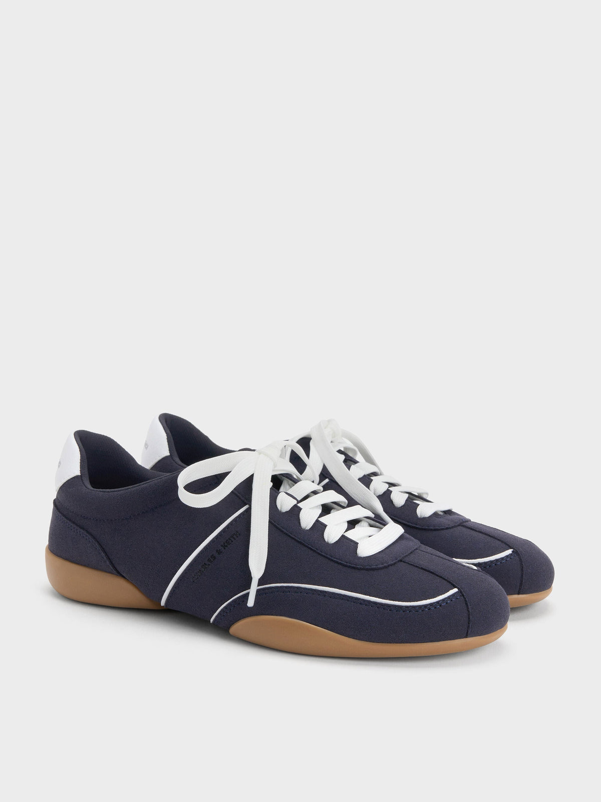 Louise Contrast-Trim Sneakers - Dark Blue | CHARLES & KEITH