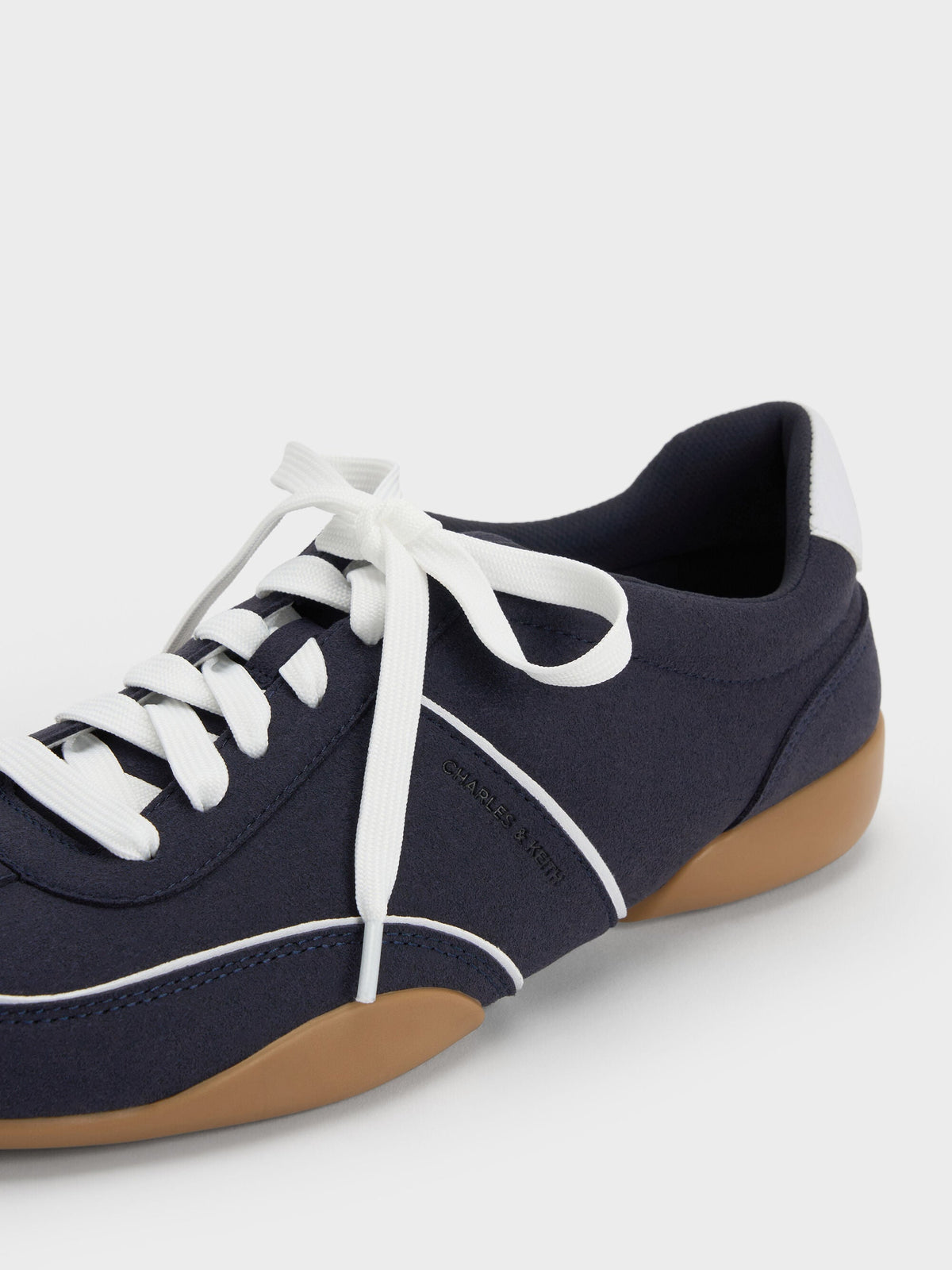 Louise Contrast-Trim Sneakers - Dark Blue | CHARLES & KEITH