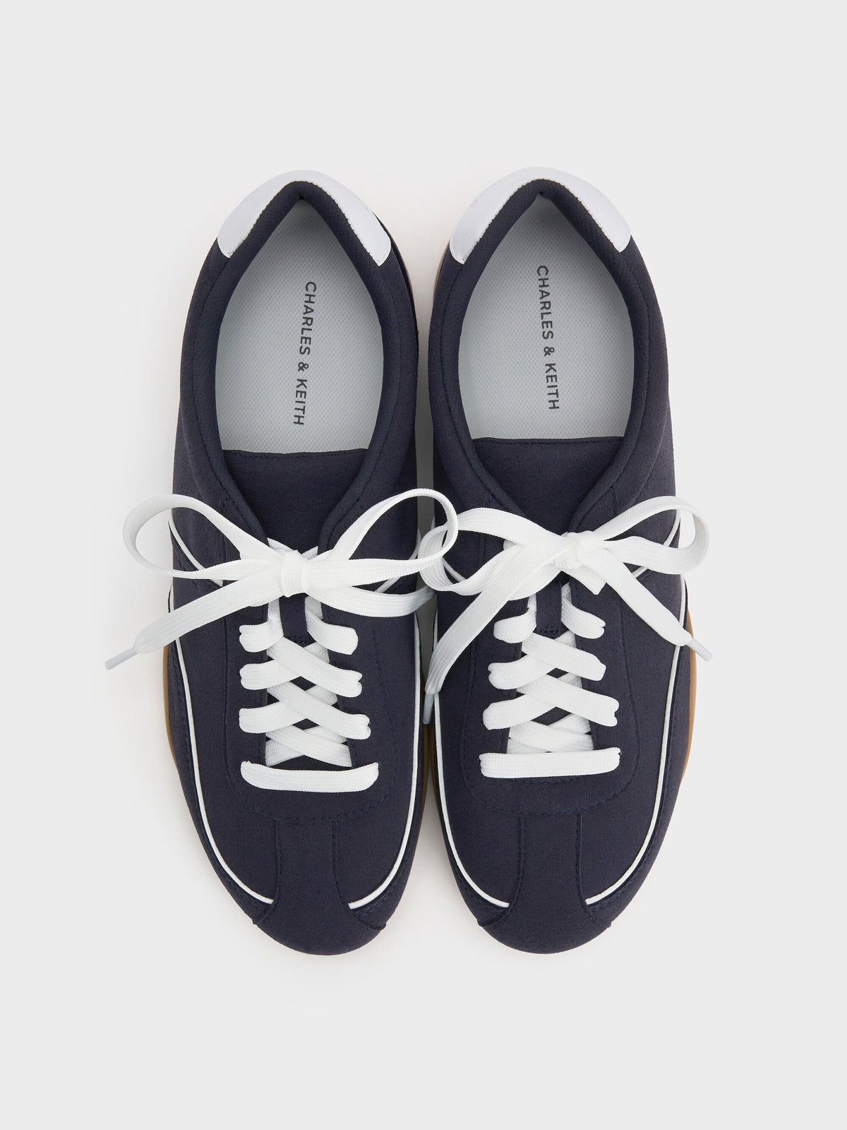 Louise Contrast-Trim Sneakers - Dark Blue | CHARLES & KEITH