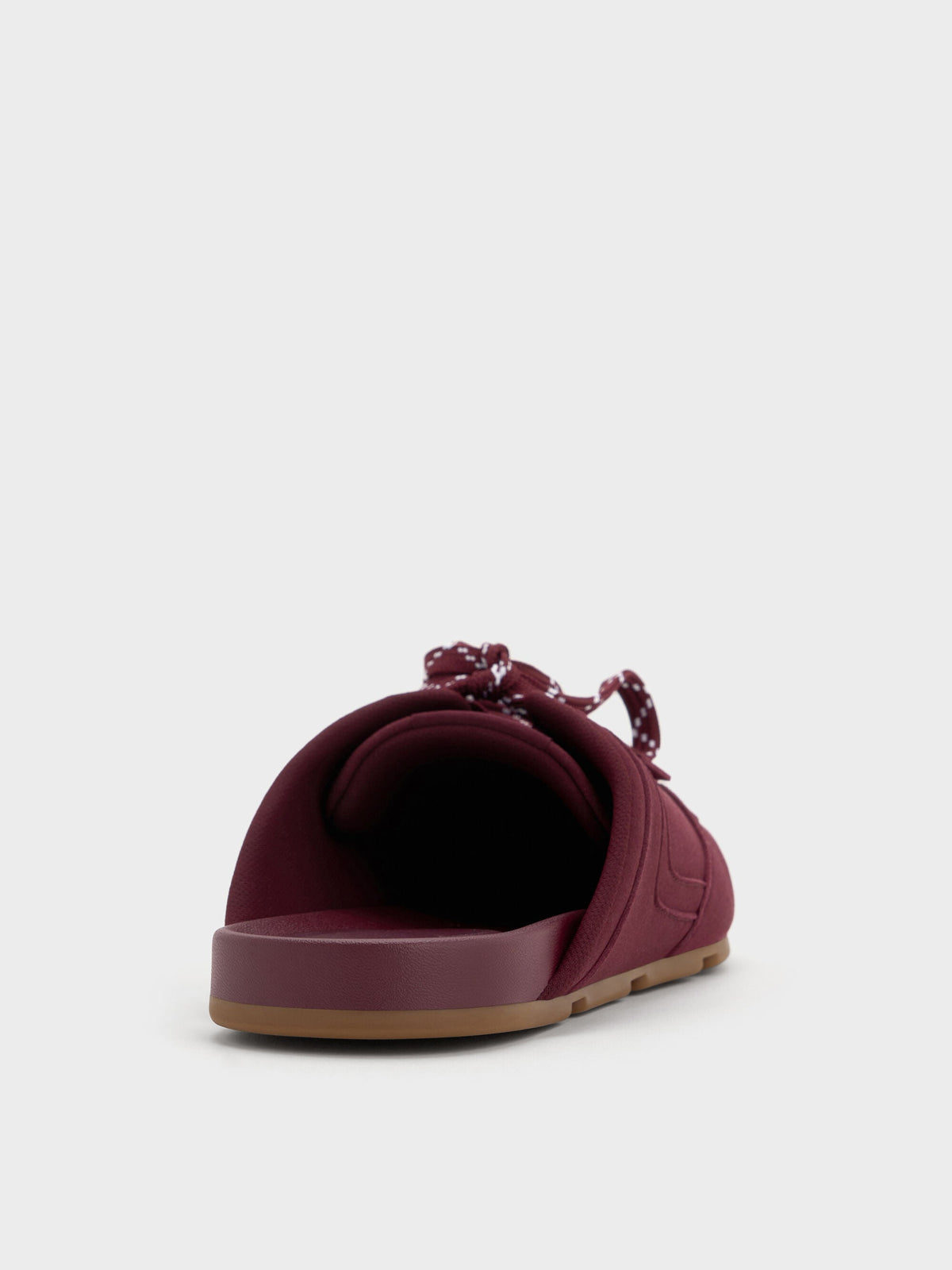 Lace-Up Sneaker Mules - Burgundy | CHARLES & KEITH