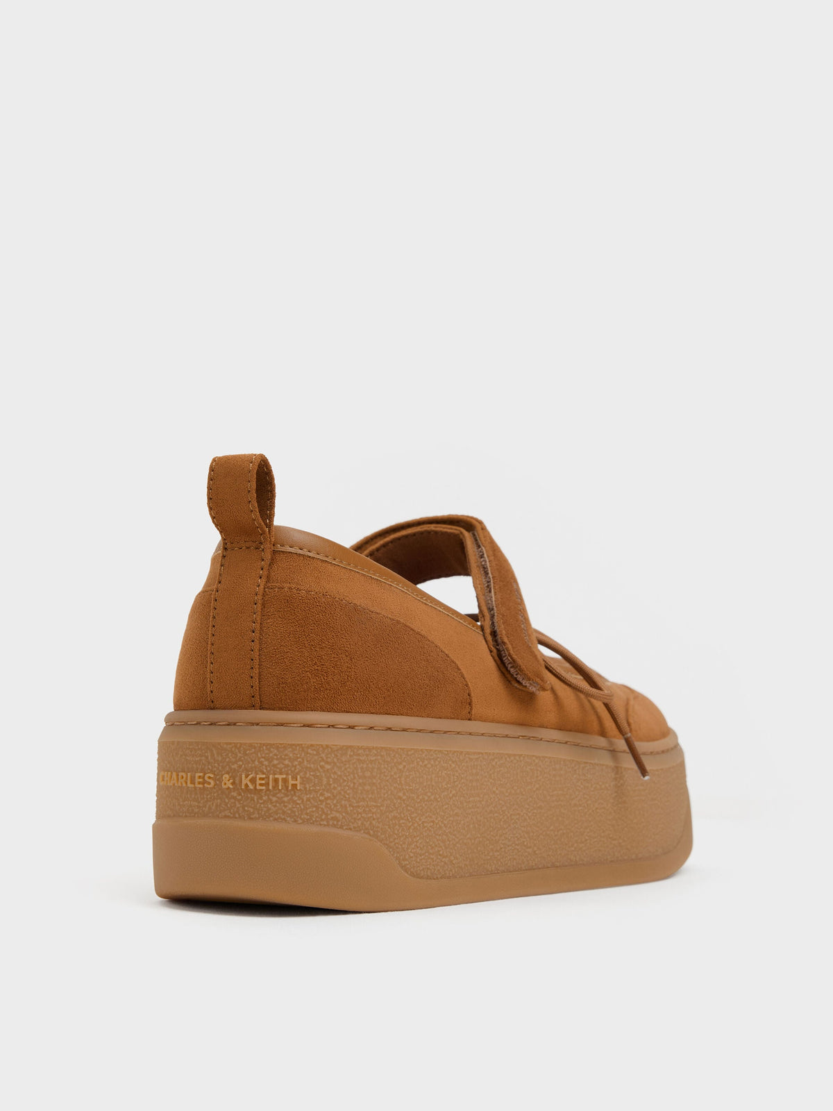 Faux Suede Mary Jane Platform Sneakers - Cognac | CHARLES & KEITH