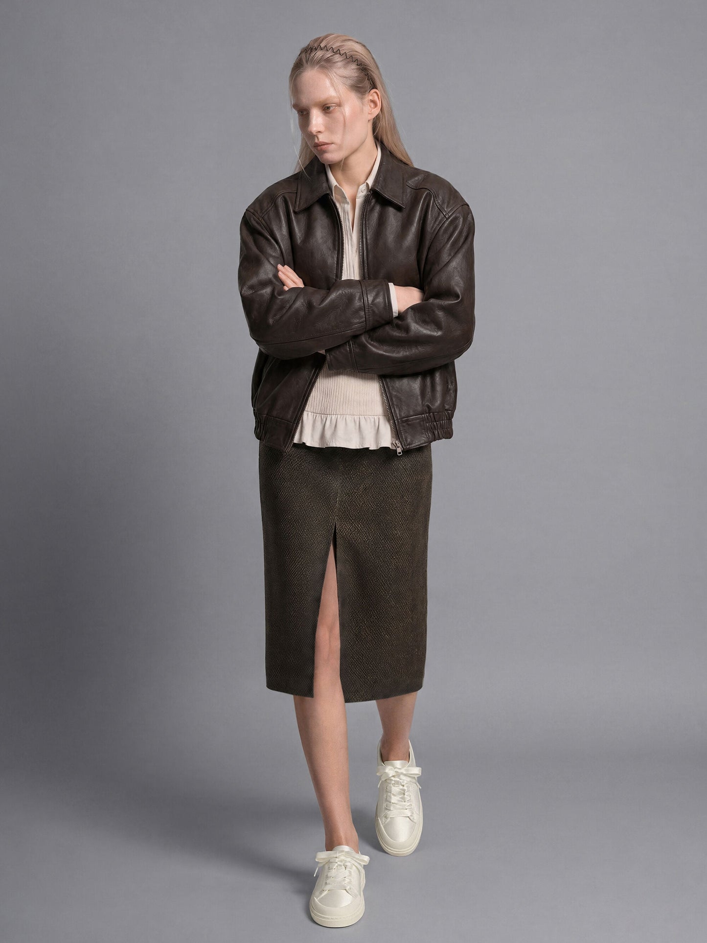 Satin Lace-Up Sneakers - White | CHARLES & KEITH