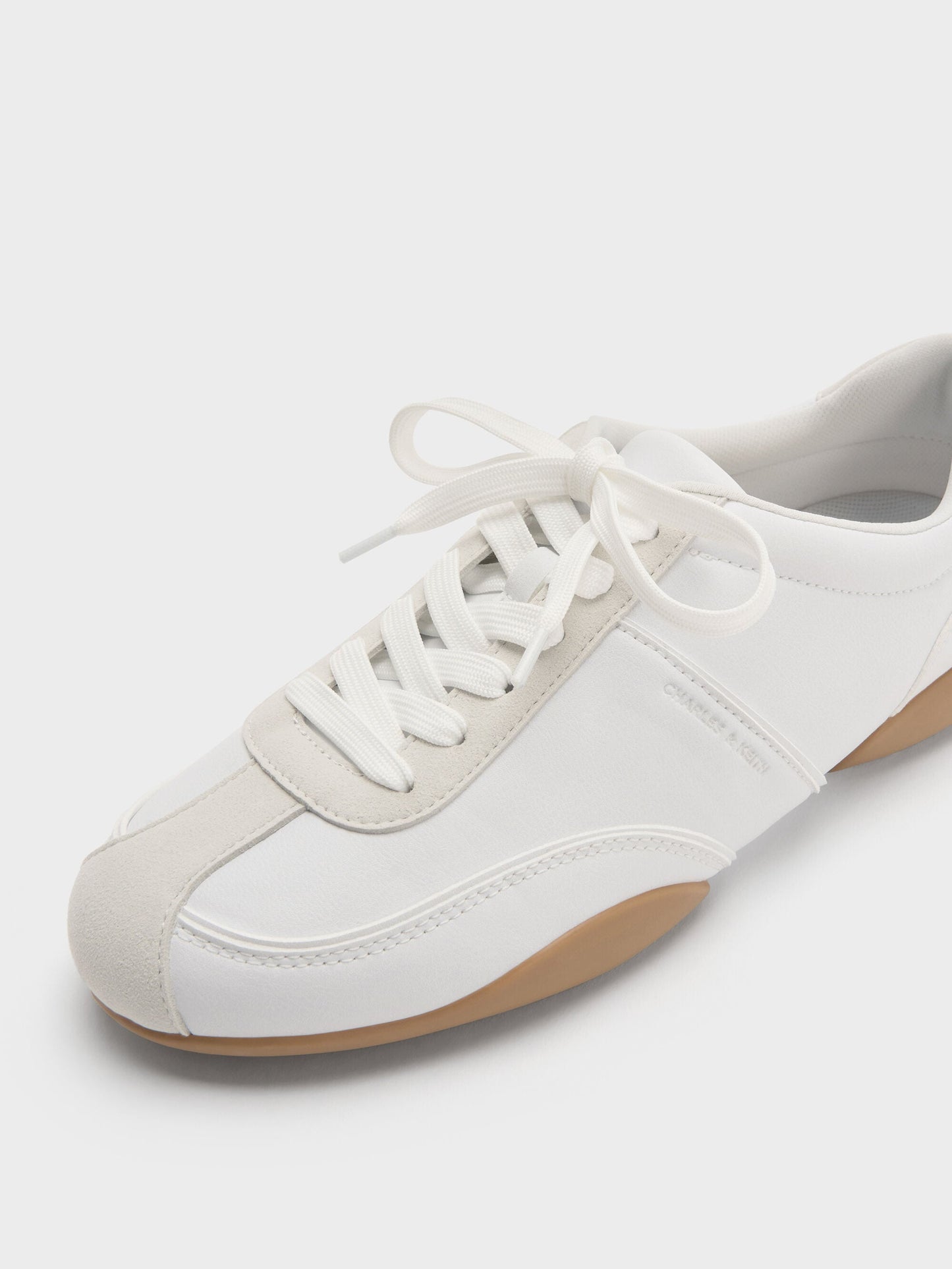 Louise Two-Tone Sneakers - White | CHARLES & KEITH