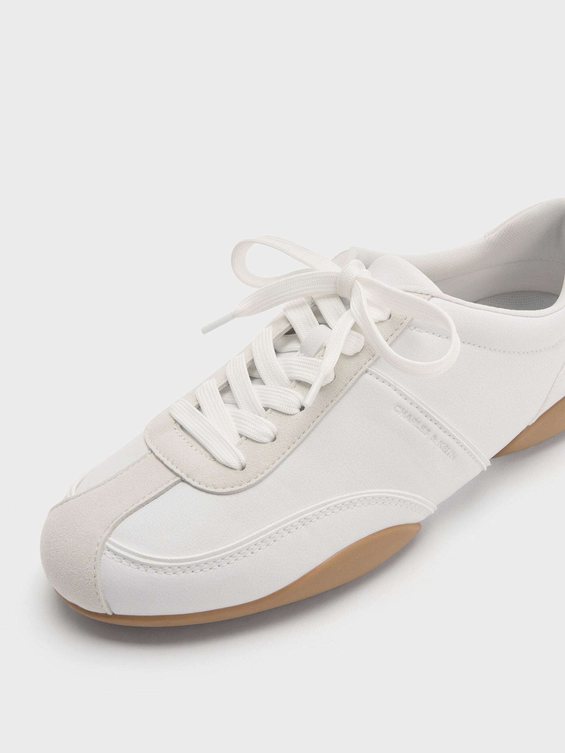 Louise Two-Tone Sneakers - White | CHARLES & KEITH
