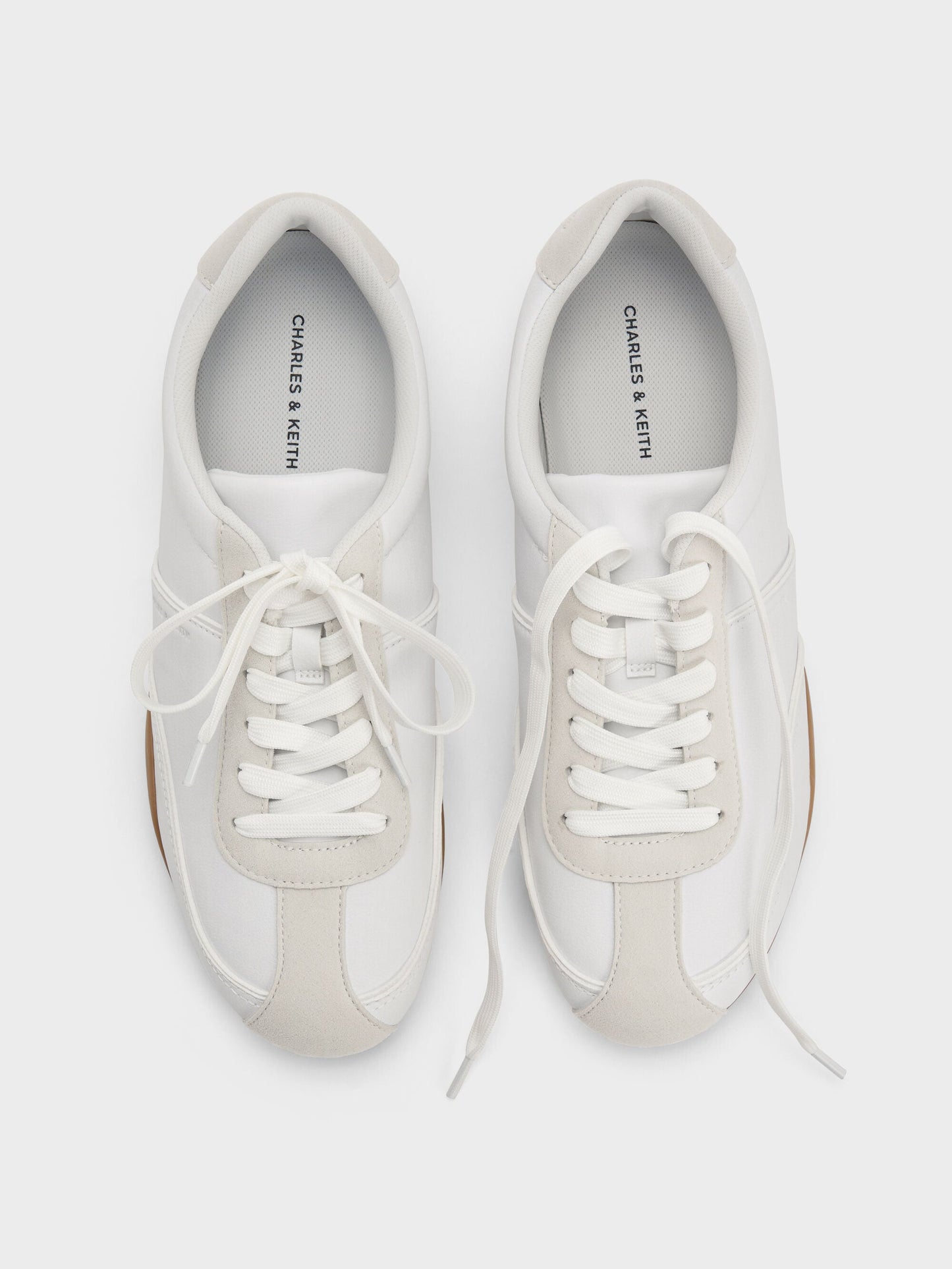 Louise Two-Tone Sneakers - White | CHARLES & KEITH