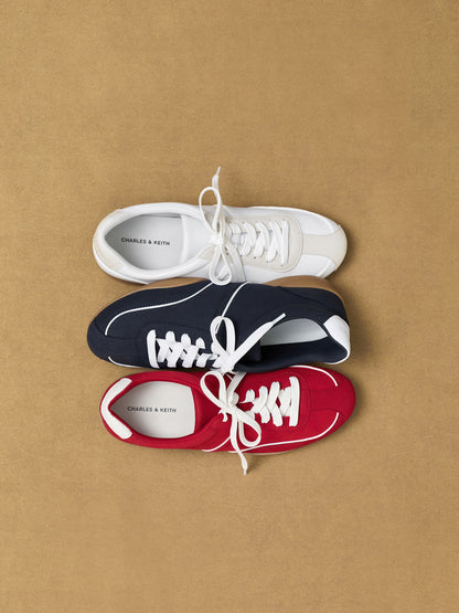 Louise Two-Tone Sneakers - White | CHARLES & KEITH