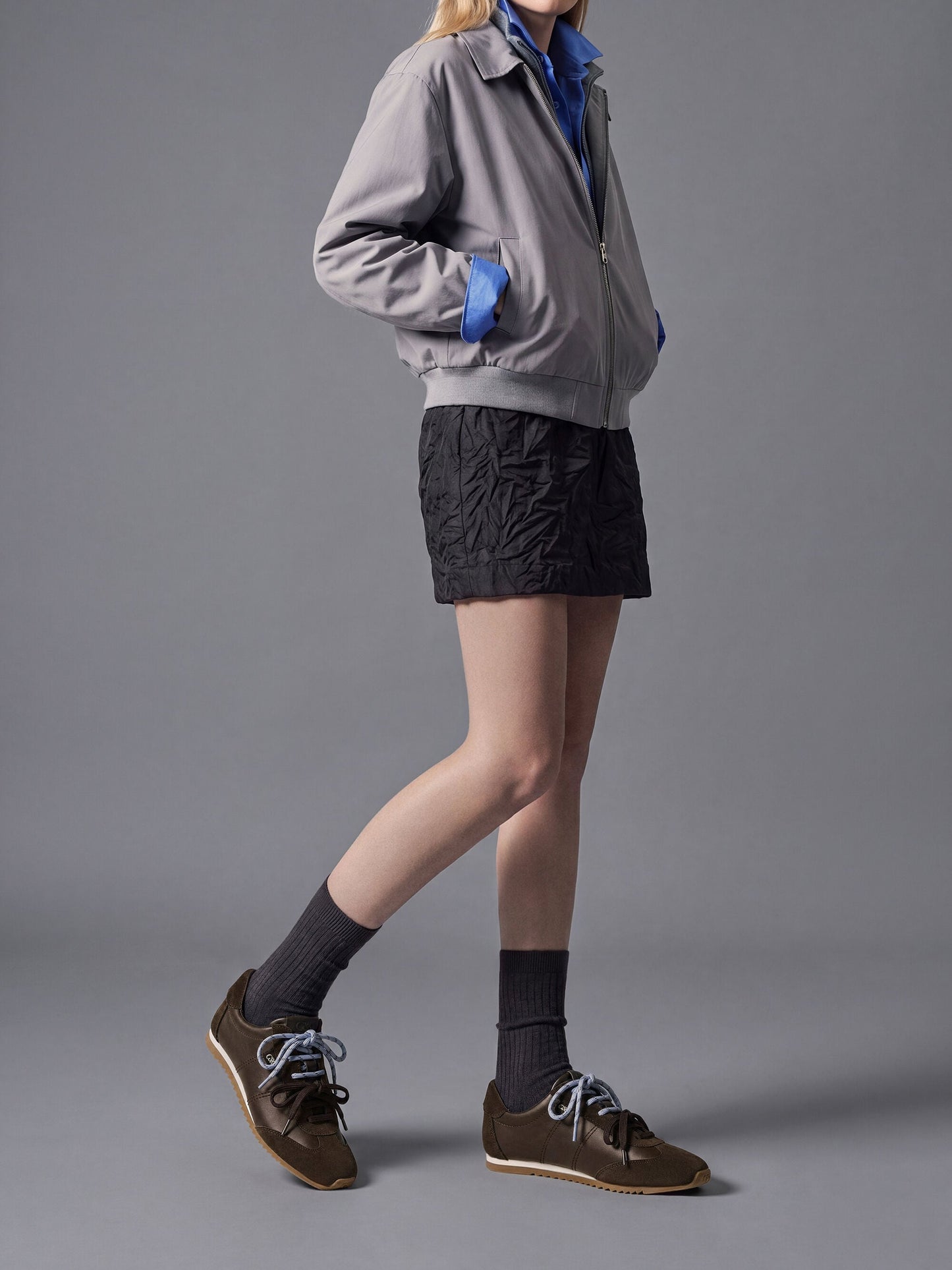 Jace Leather & Suede Sneakers - Dark Brown | CHARLES & KEITH