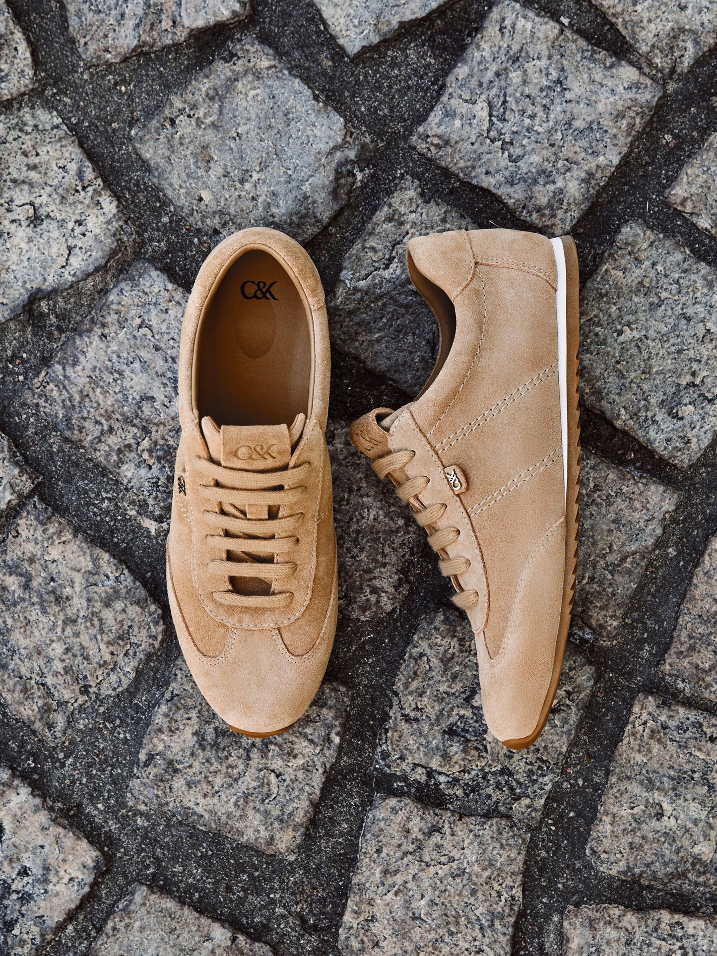 Jace Suede Sneakers - Beige | CHARLES & KEITH