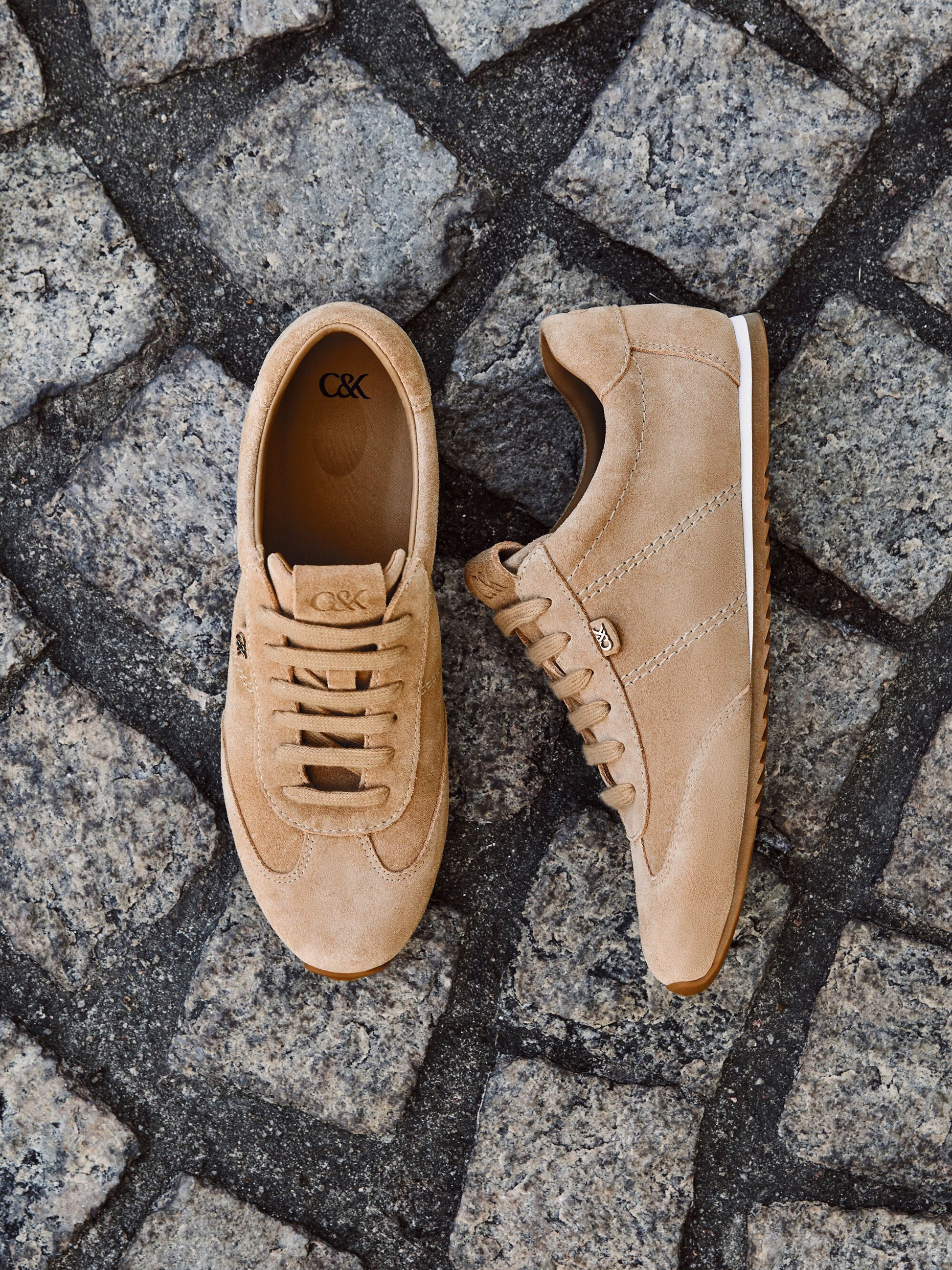 Jace Suede Sneakers - Beige | CHARLES & KEITH