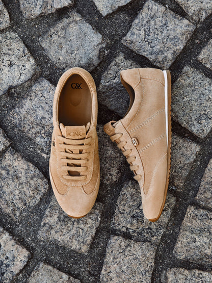 Jace Suede Sneakers - Beige | CHARLES & KEITH