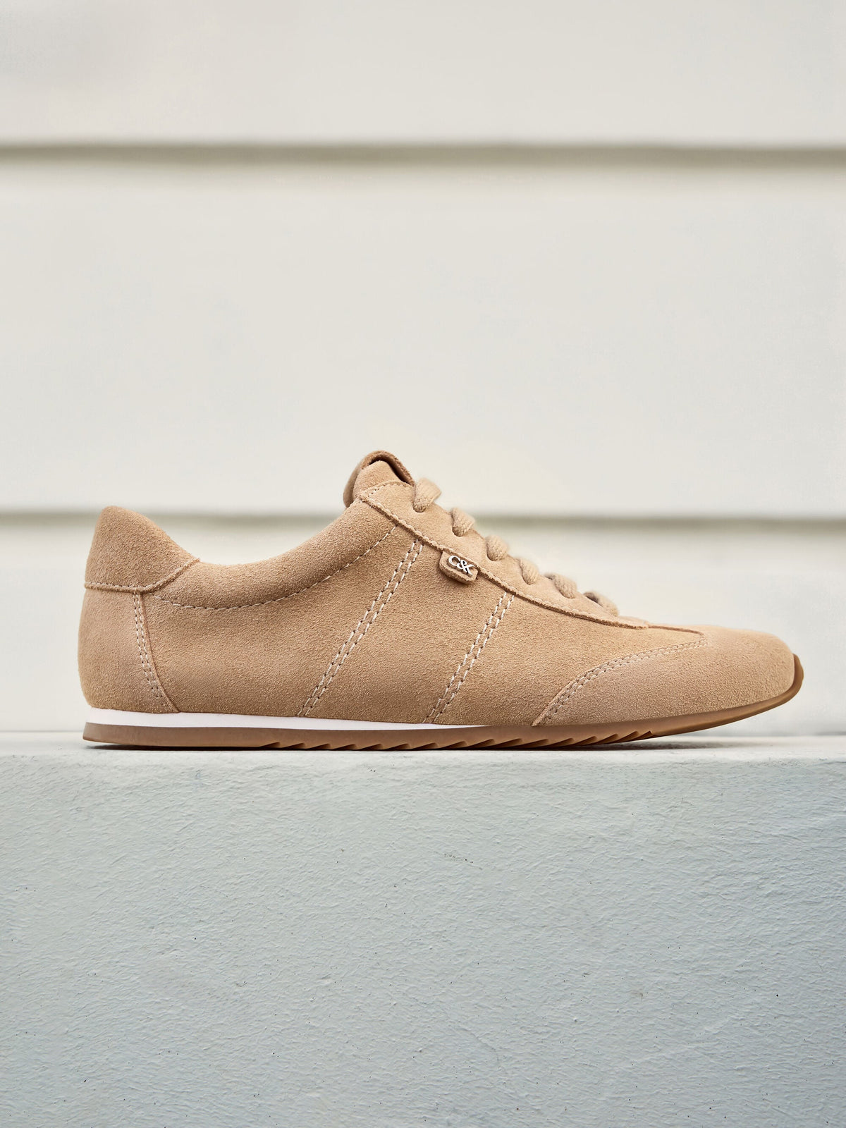Jace Suede Sneakers - Beige | CHARLES & KEITH