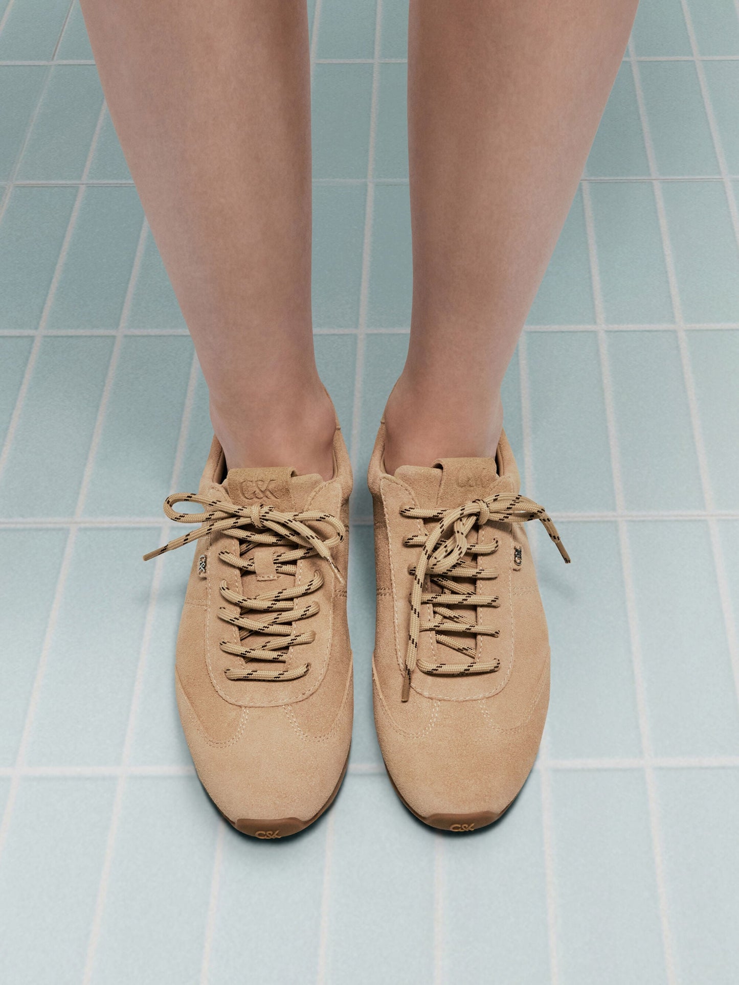 Jace Suede Sneakers - Beige | CHARLES & KEITH