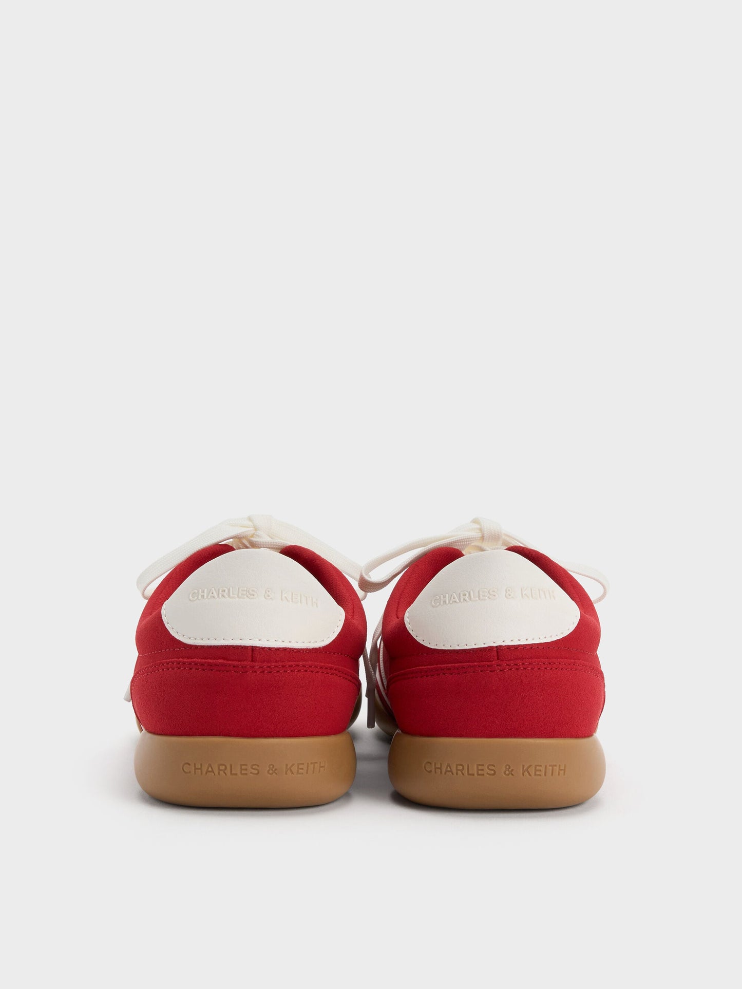 Louise Contrast-Trim Sneakers - Red | CHARLES & KEITH
