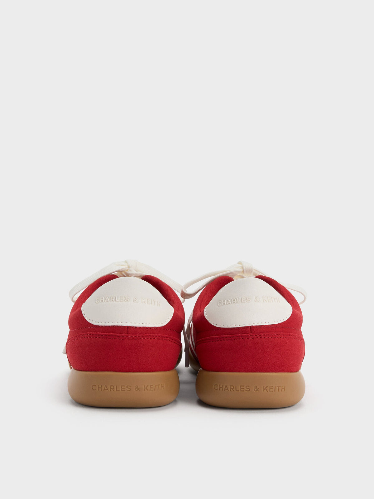 Louise Contrast-Trim Sneakers - Red | CHARLES & KEITH
