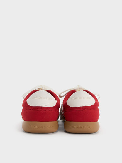 Louise Contrast-Trim Sneakers - Red | CHARLES & KEITH