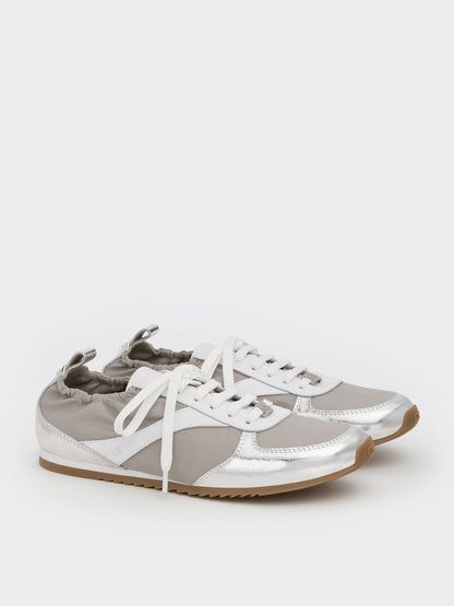 Jace Metallic Sneakers - Silver | CHARLES & KEITH