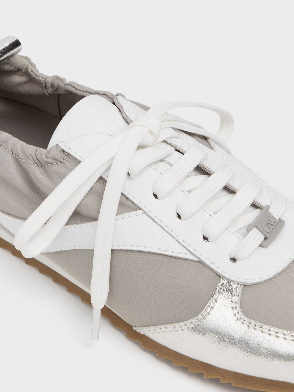 Jace Metallic Sneakers - Silver | CHARLES & KEITH