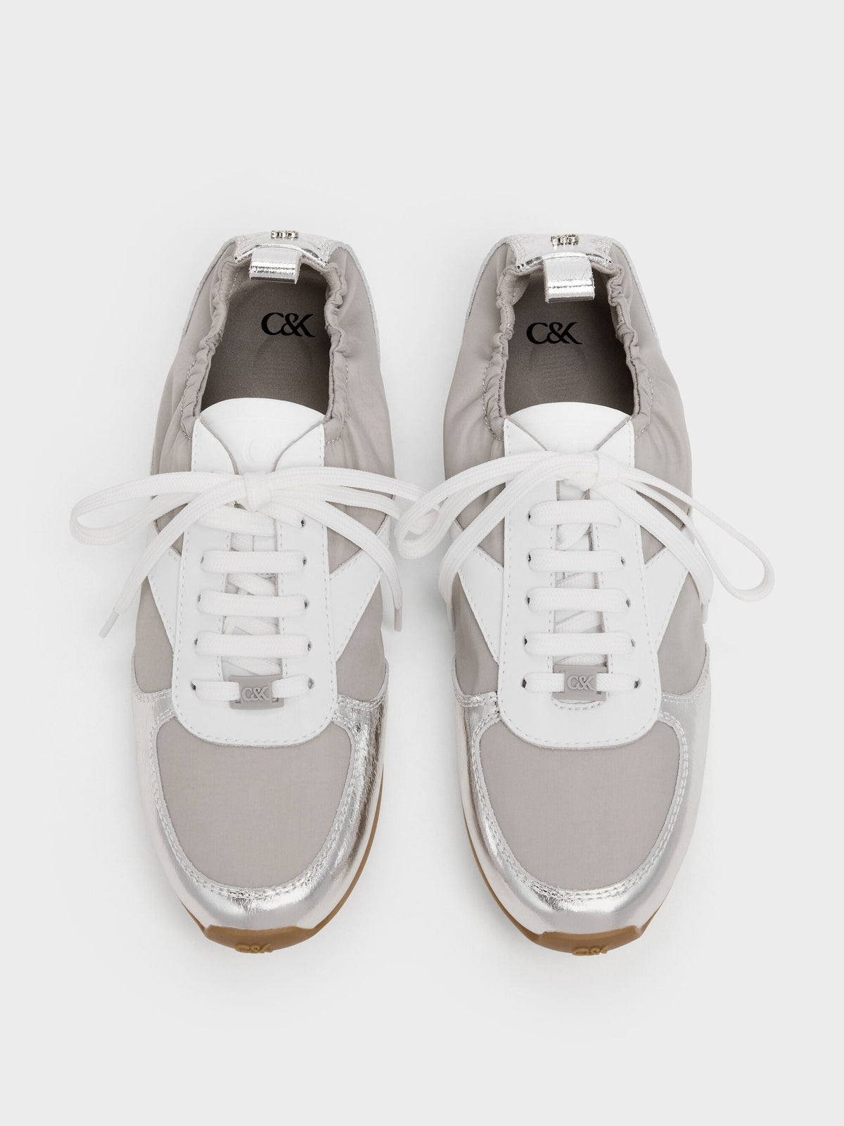 Jace Metallic Sneakers - Silver | CHARLES & KEITH