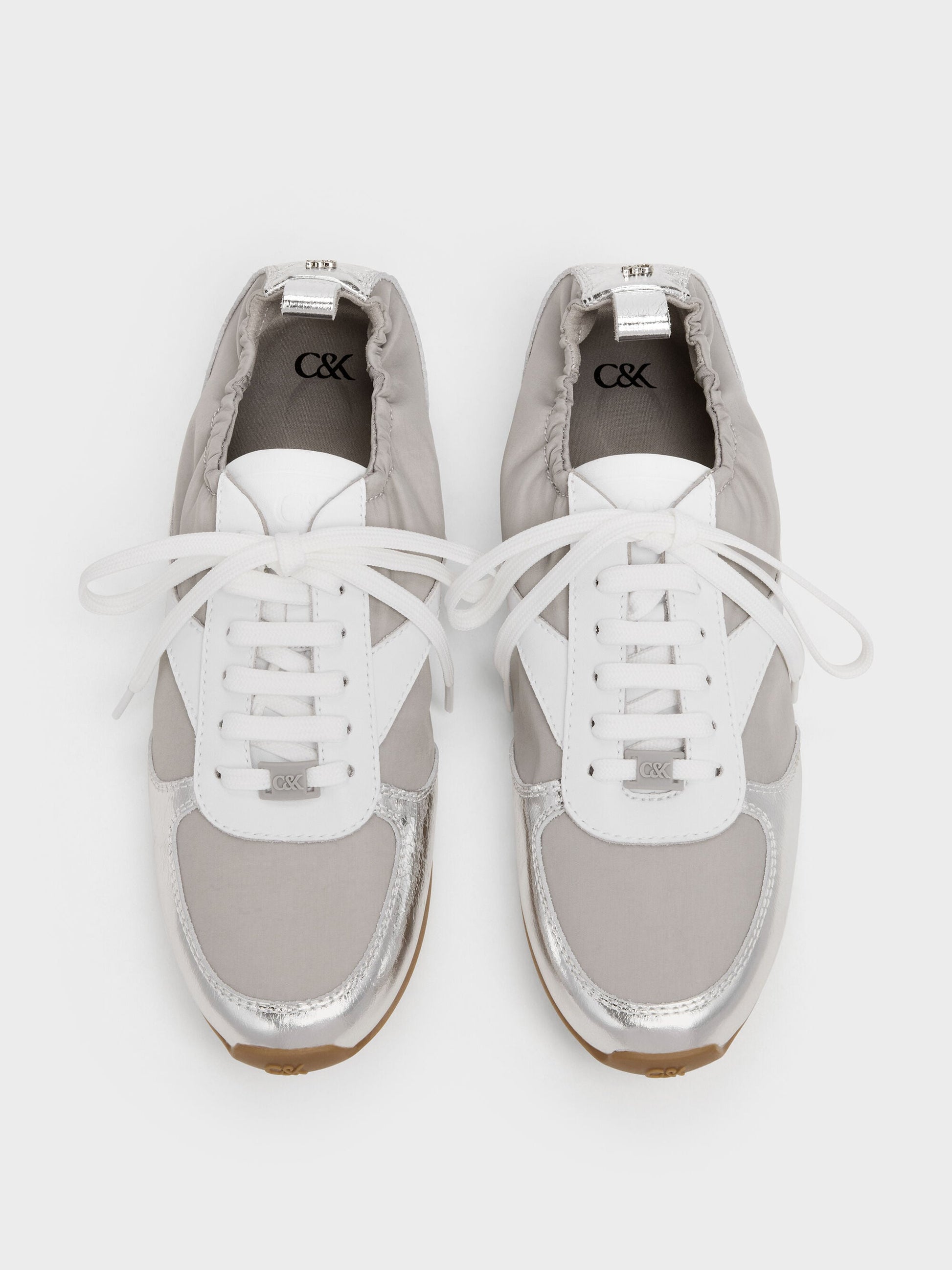 Jace Metallic Sneakers - Silver | CHARLES & KEITH