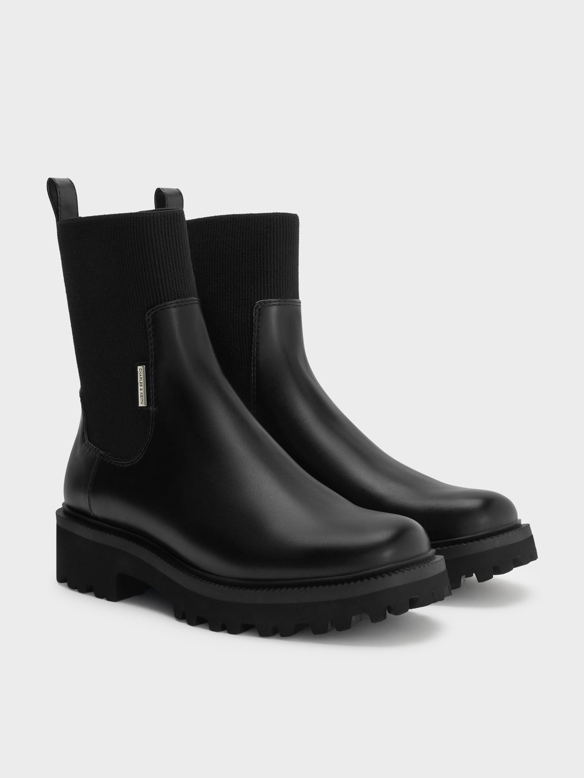 Remy Ridged-Sole Chelsea Boots - Black | CHARLES & KEITH