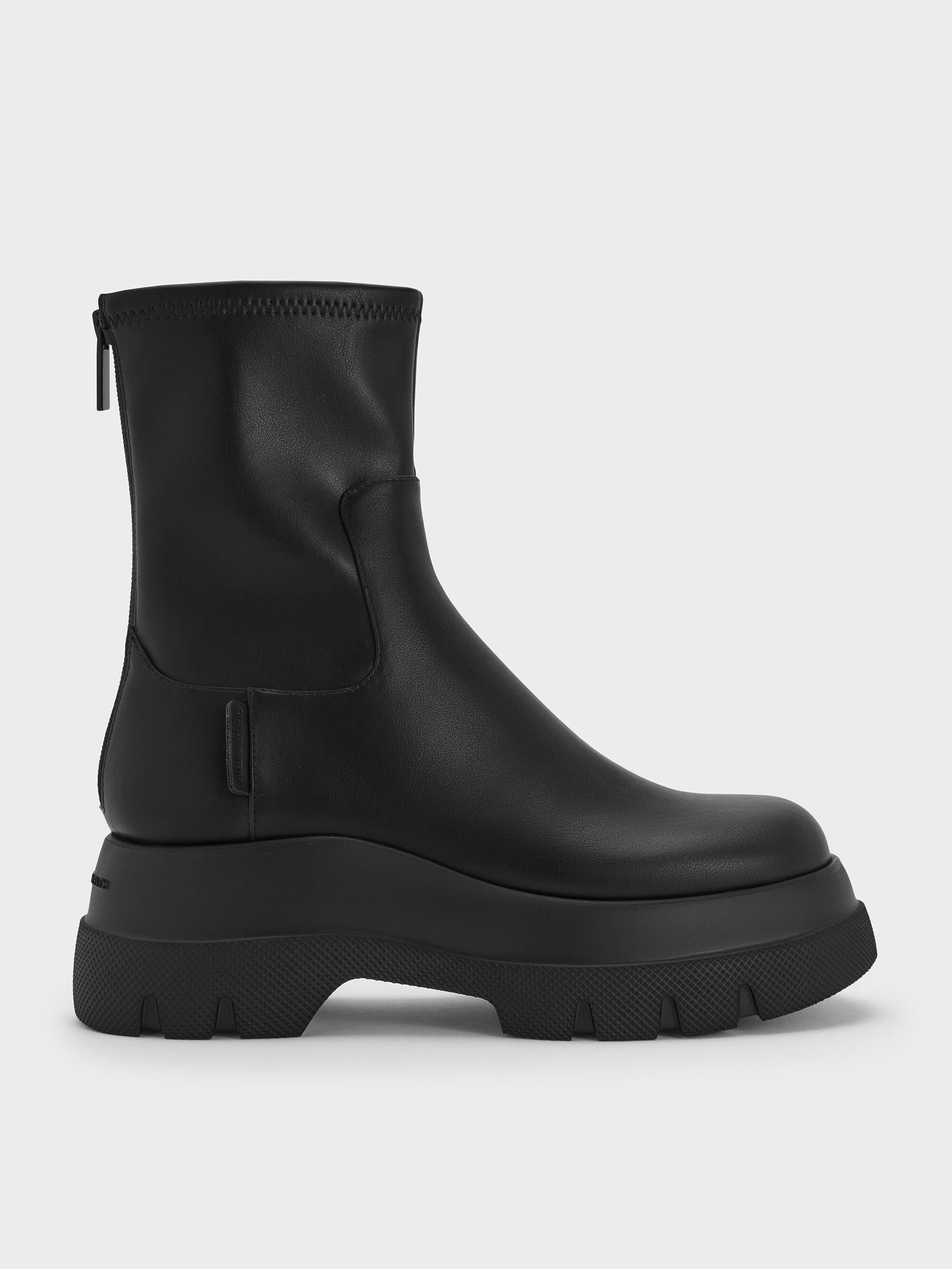 Leoi Chunky Ankle Boots - Black | CHARLES & KEITH