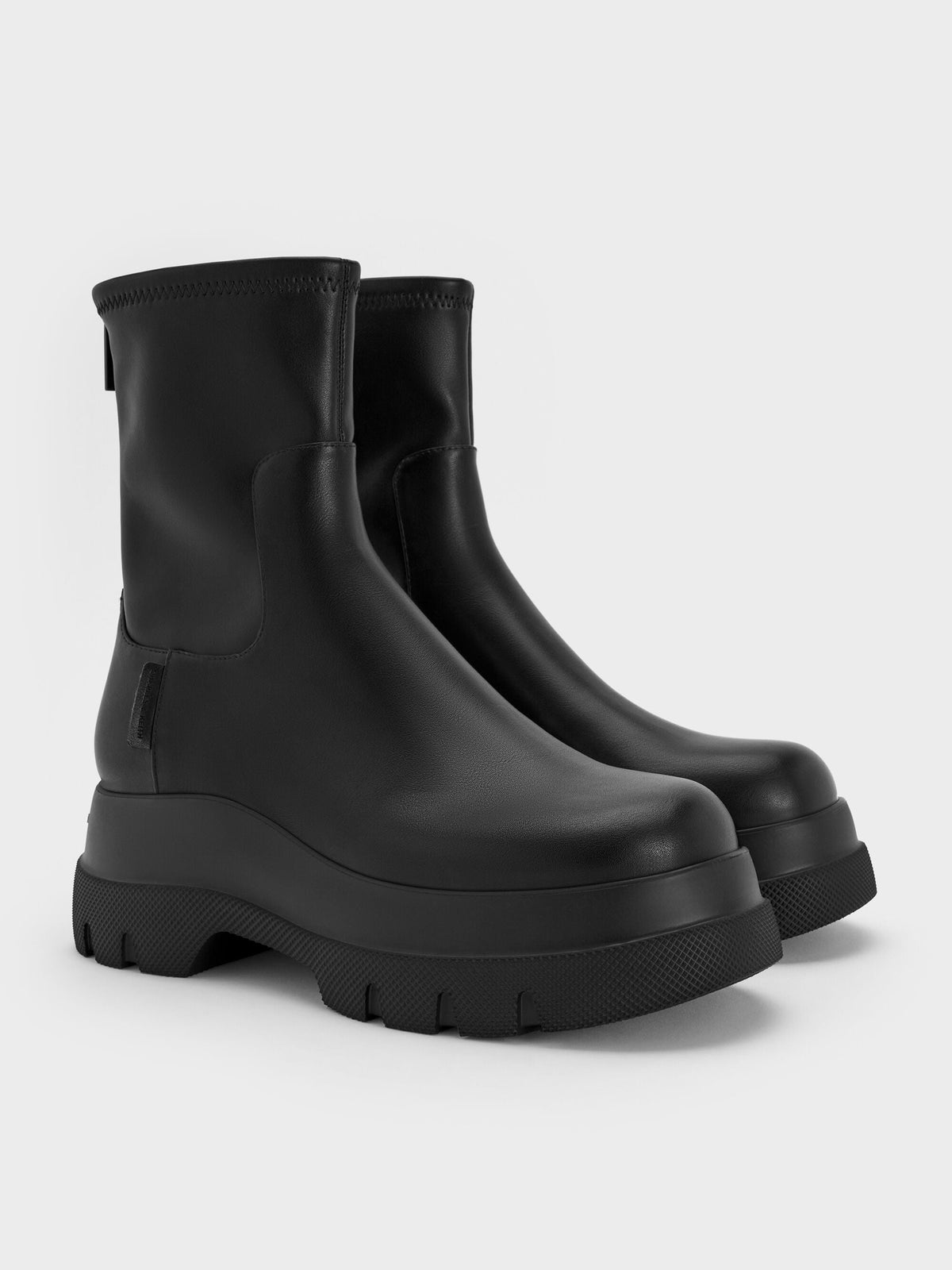 Leoi Chunky Ankle Boots - Black | CHARLES & KEITH