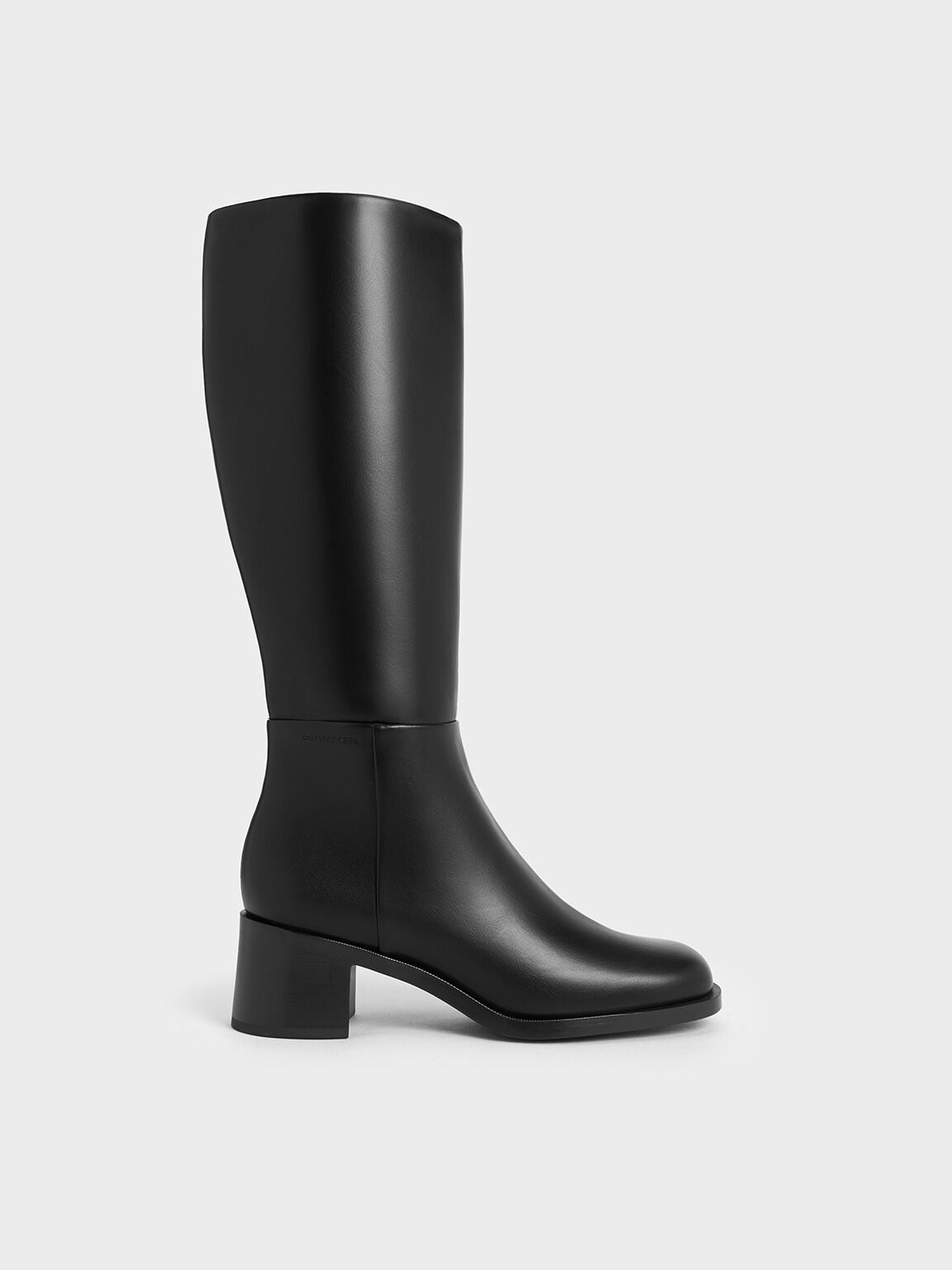 Louise Block-Heel Knee-High Boots - Black | CHARLES & KEITH