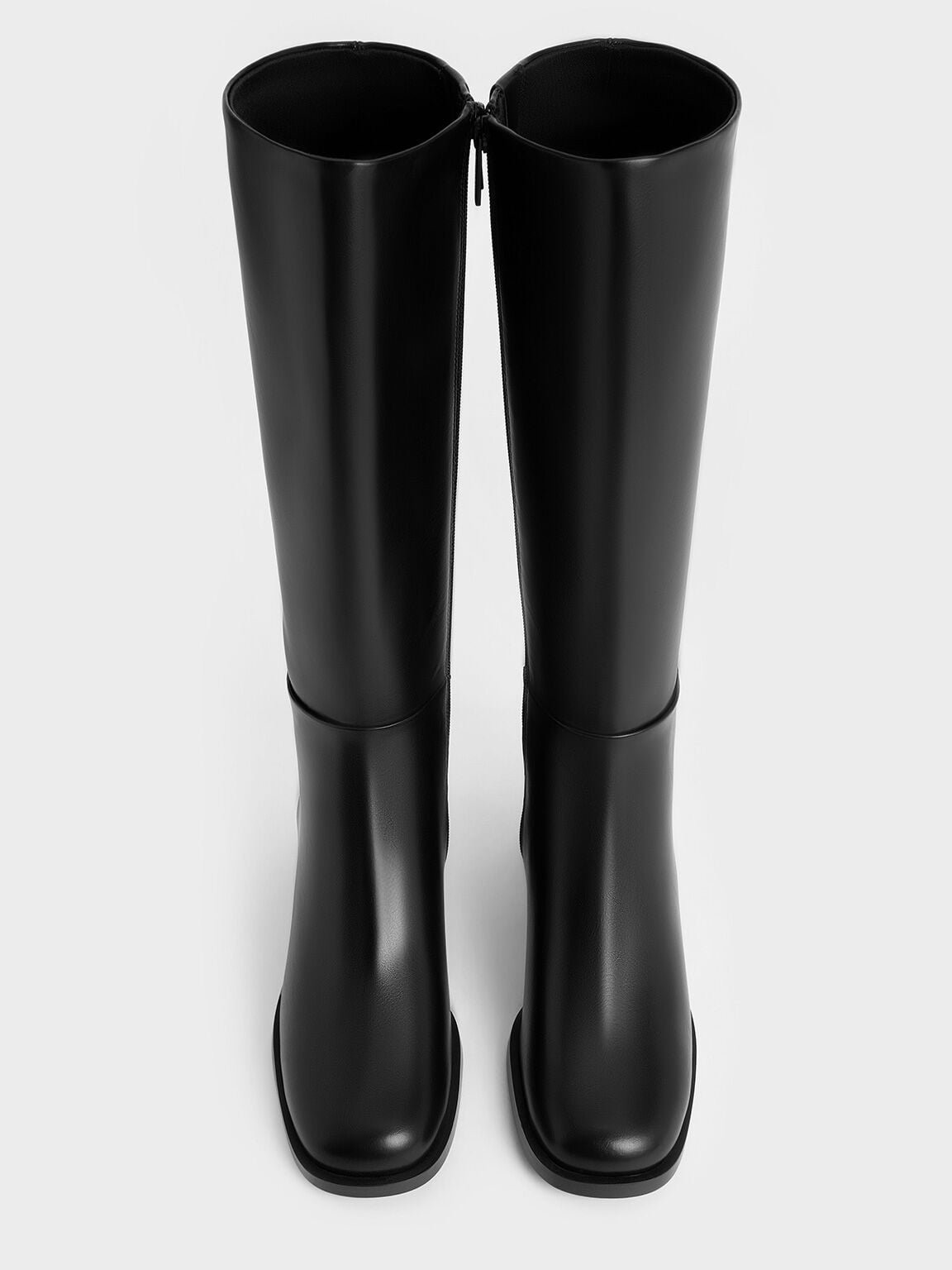 Louise Block-Heel Knee-High Boots - Black | CHARLES & KEITH