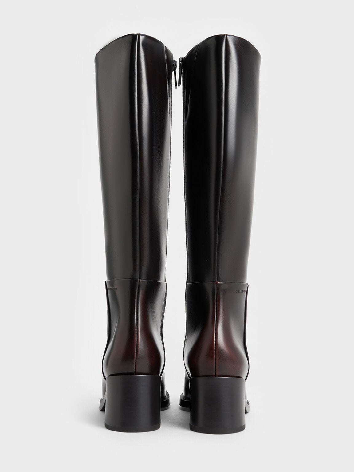 Louise Block-Heel Knee-High Boots - Dark Brown | CHARLES & KEITH