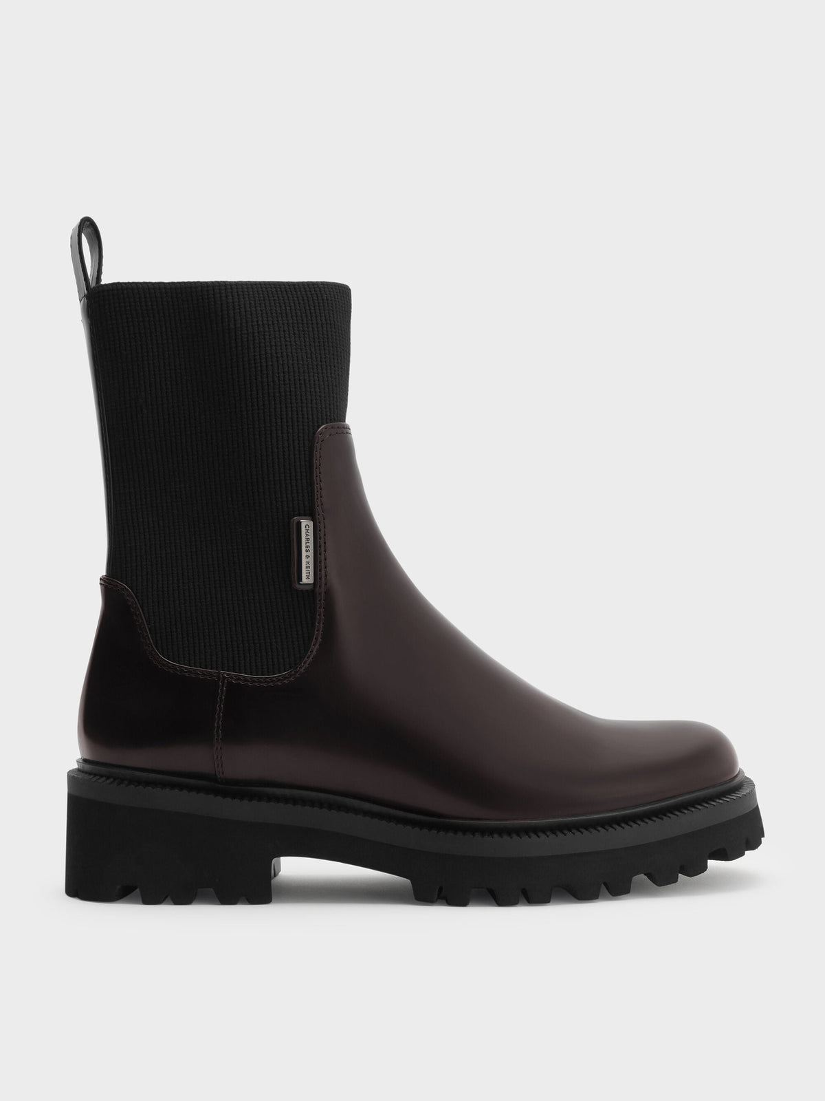Remy Ridged-Sole Chelsea Boots - Burgundy | CHARLES & KEITH