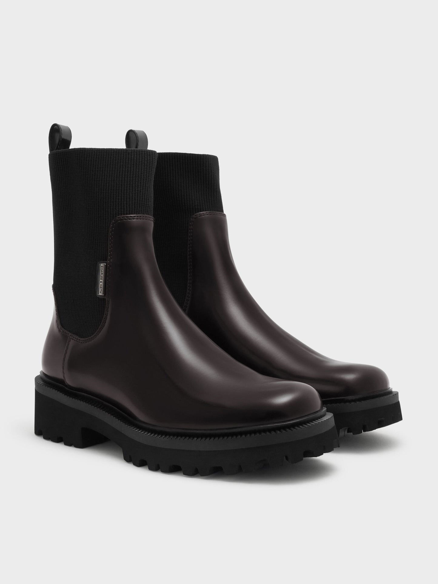 Remy Ridged-Sole Chelsea Boots - Burgundy | CHARLES & KEITH