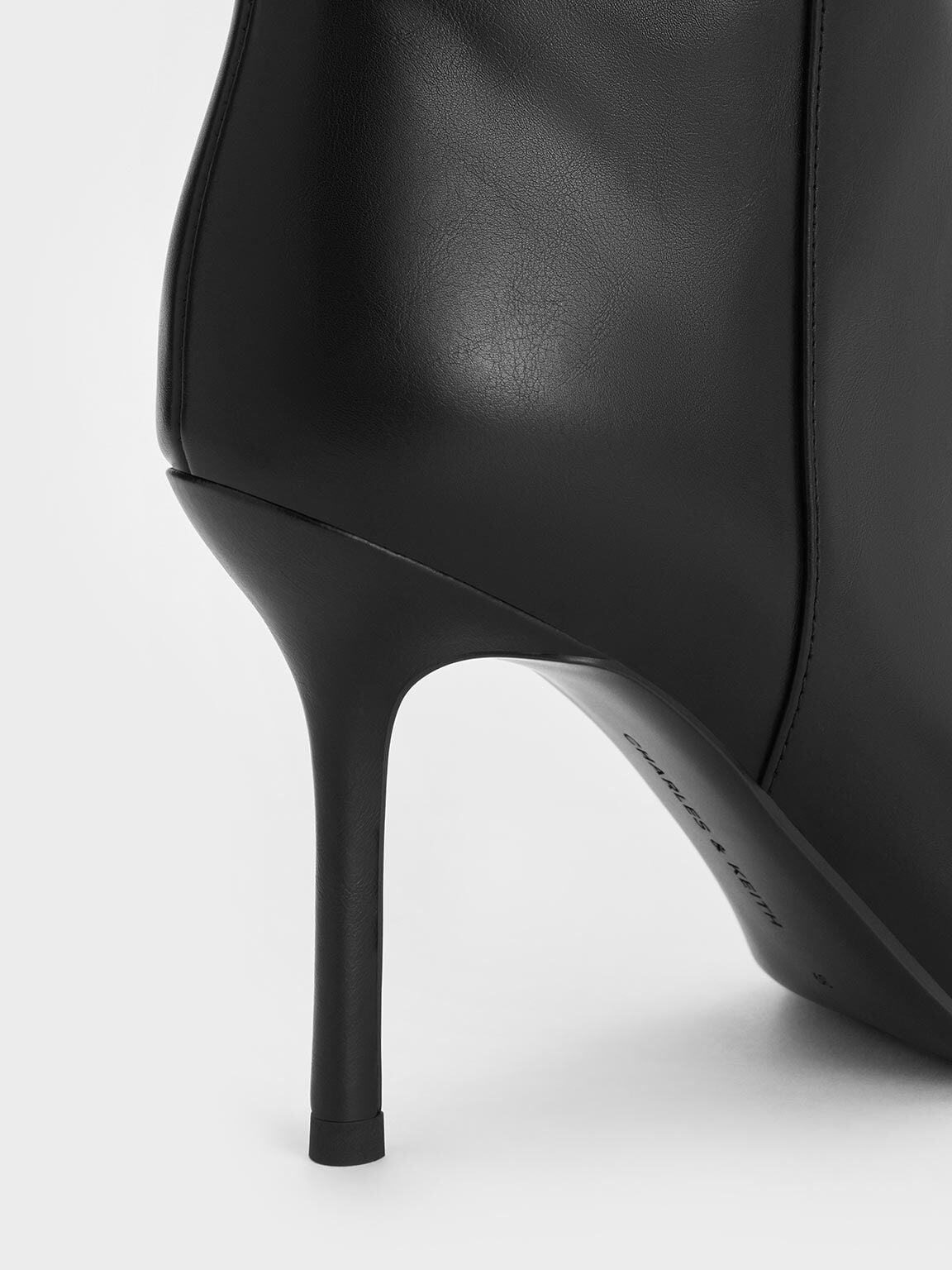 Pointed Stiletto Knee-High Boots - Black | CHARLES & KEITH