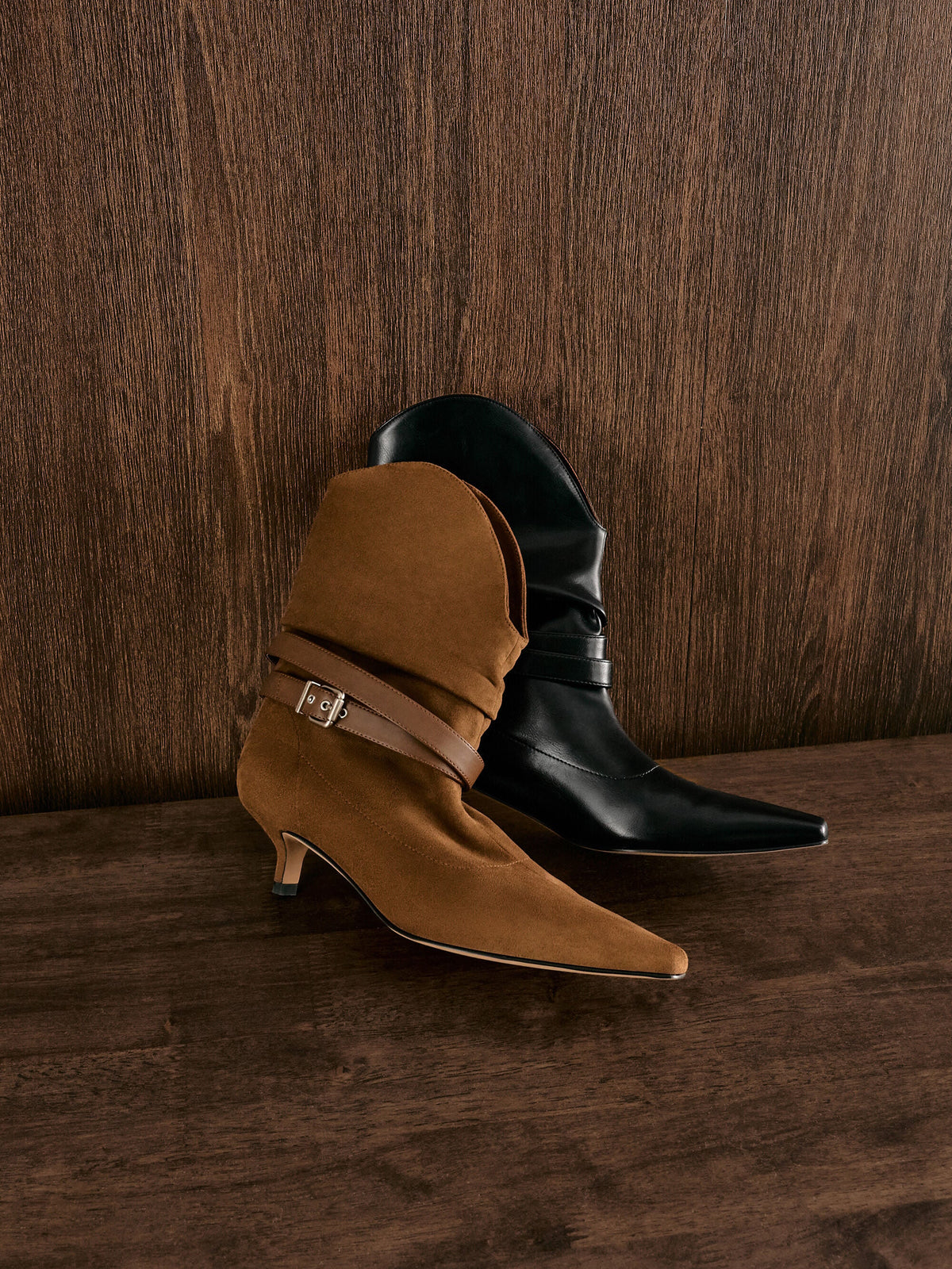 Karter Kitten-Heel Boots - Black | CHARLES & KEITH