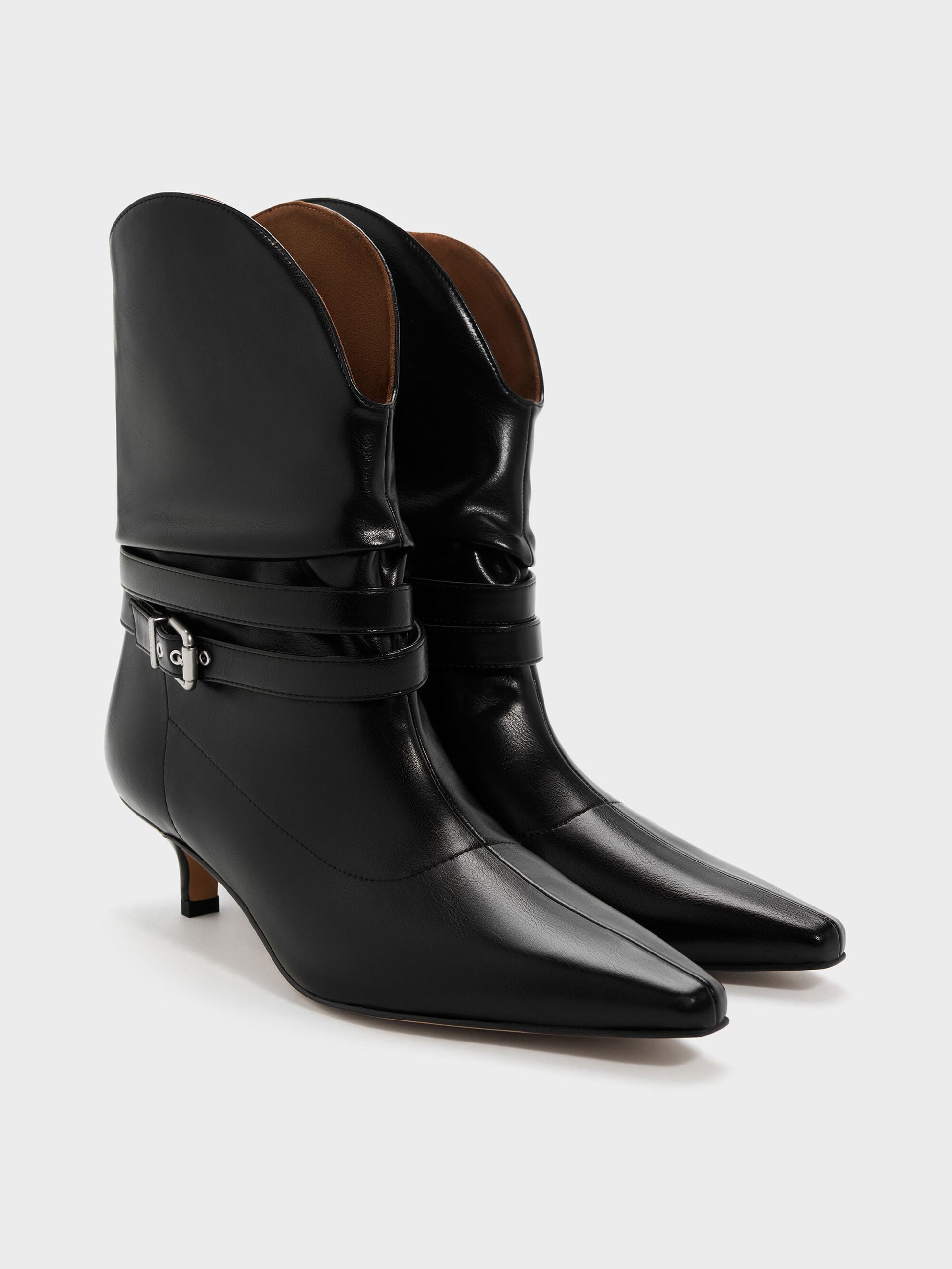 Karter Kitten-Heel Boots - Black | CHARLES & KEITH