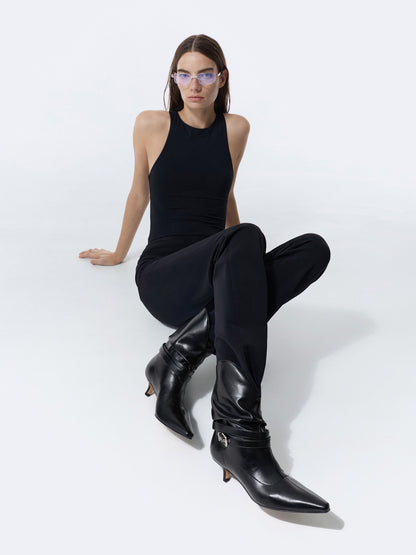 Karter Kitten-Heel Boots - Black | CHARLES & KEITH