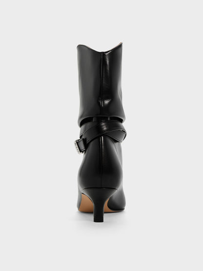 Karter Kitten-Heel Boots - Black | CHARLES & KEITH