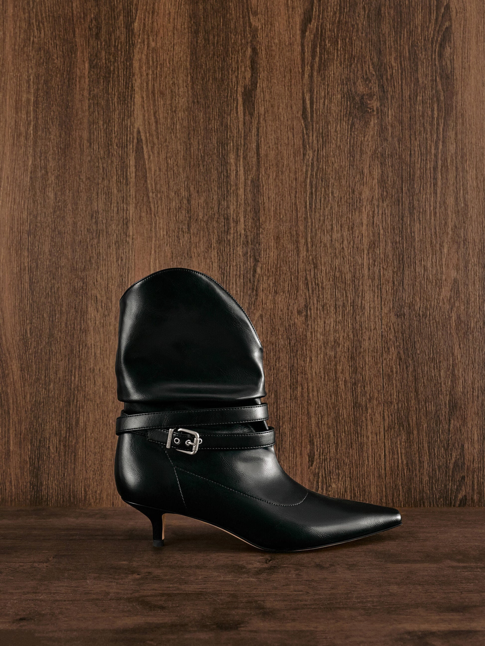 Karter Kitten-Heel Boots - Black | CHARLES & KEITH