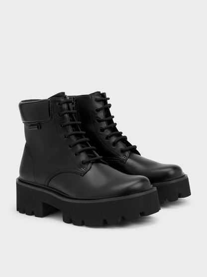 Ripley Ridged-Sole Ankle Boots - Black2 | CHARLES & KEITH