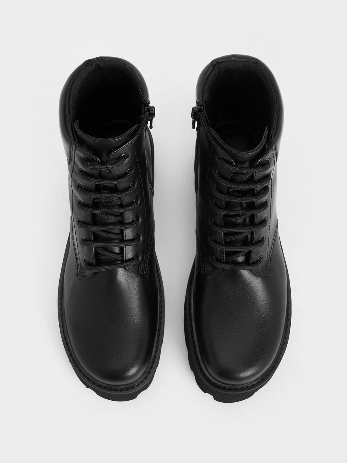 Ripley Ridged-Sole Ankle Boots - Black2 | CHARLES & KEITH